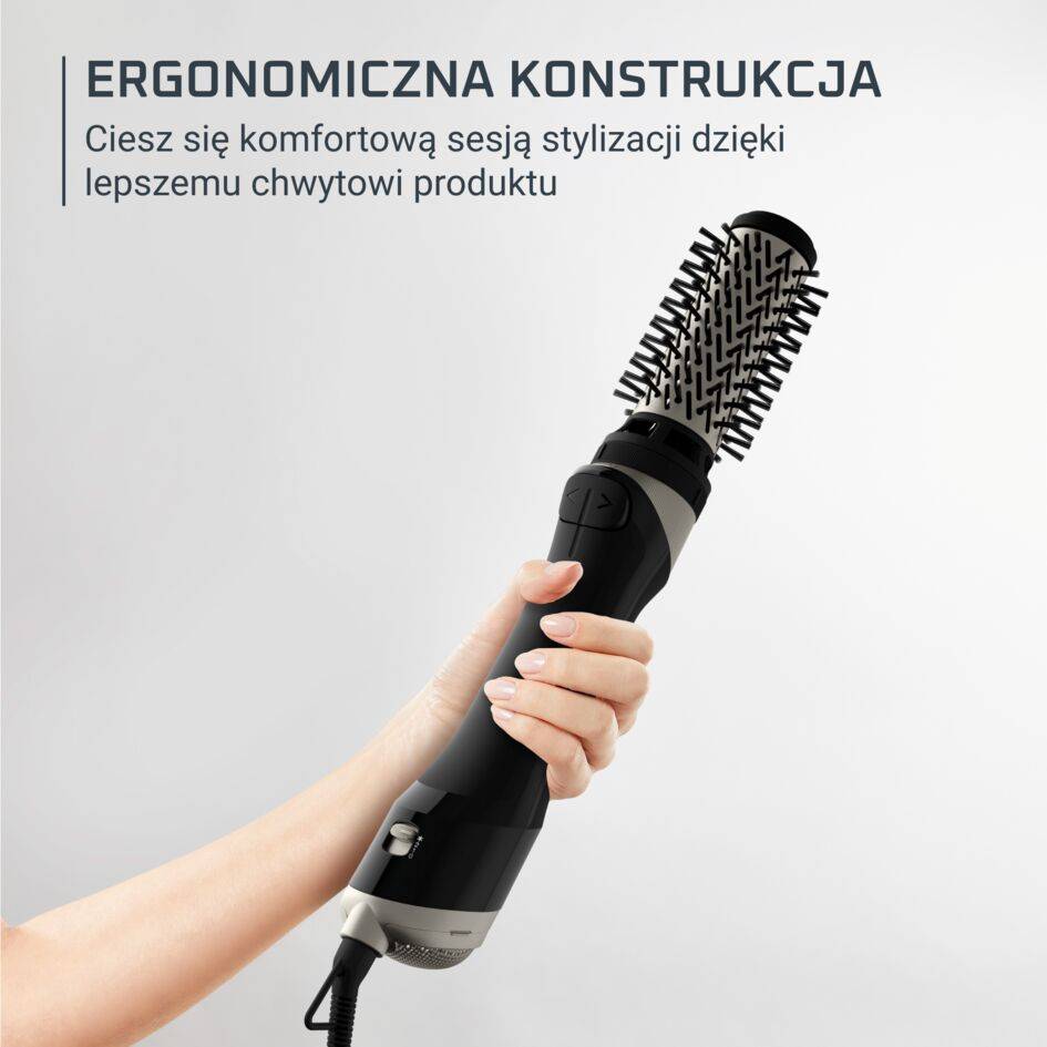 Suszarko-lokówka, Rowenta Brush Activ, obrotowa, ceramiczna, 3 końcówki