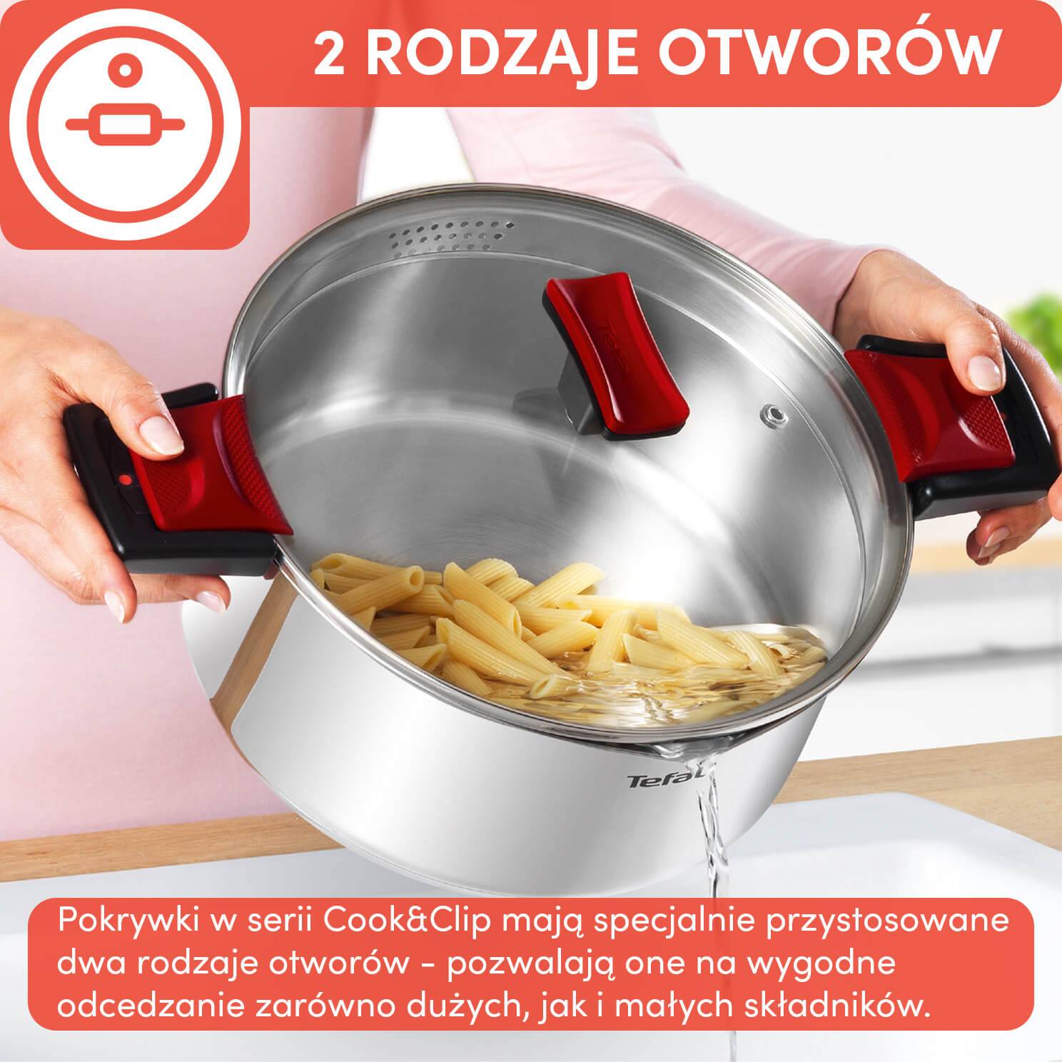 Zestaw garnków z pokrywkami TEFAL COOK&CLIP - 10 elementów