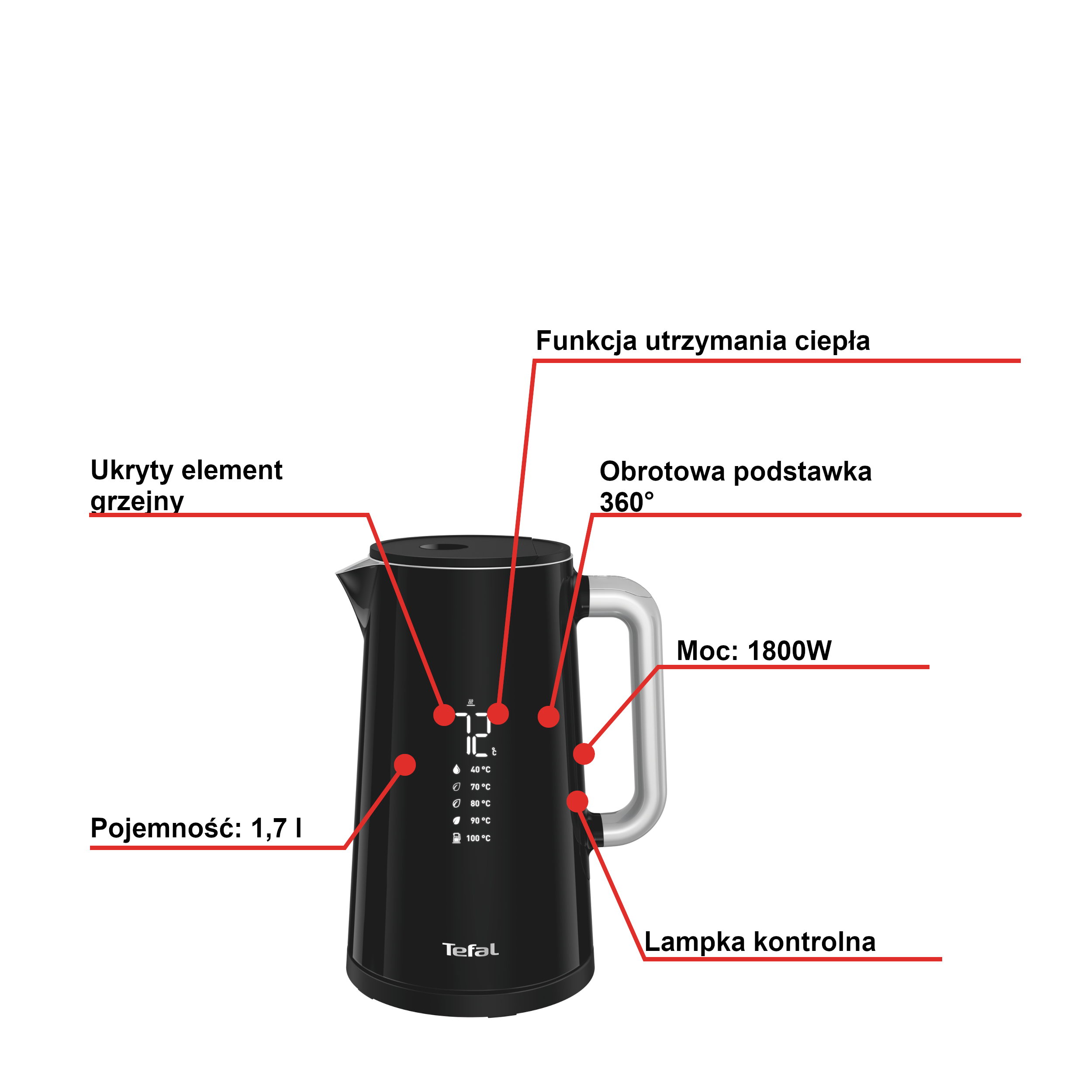 Czajnik elektryczny TEFAL DIGITAL 1,7l KO8518