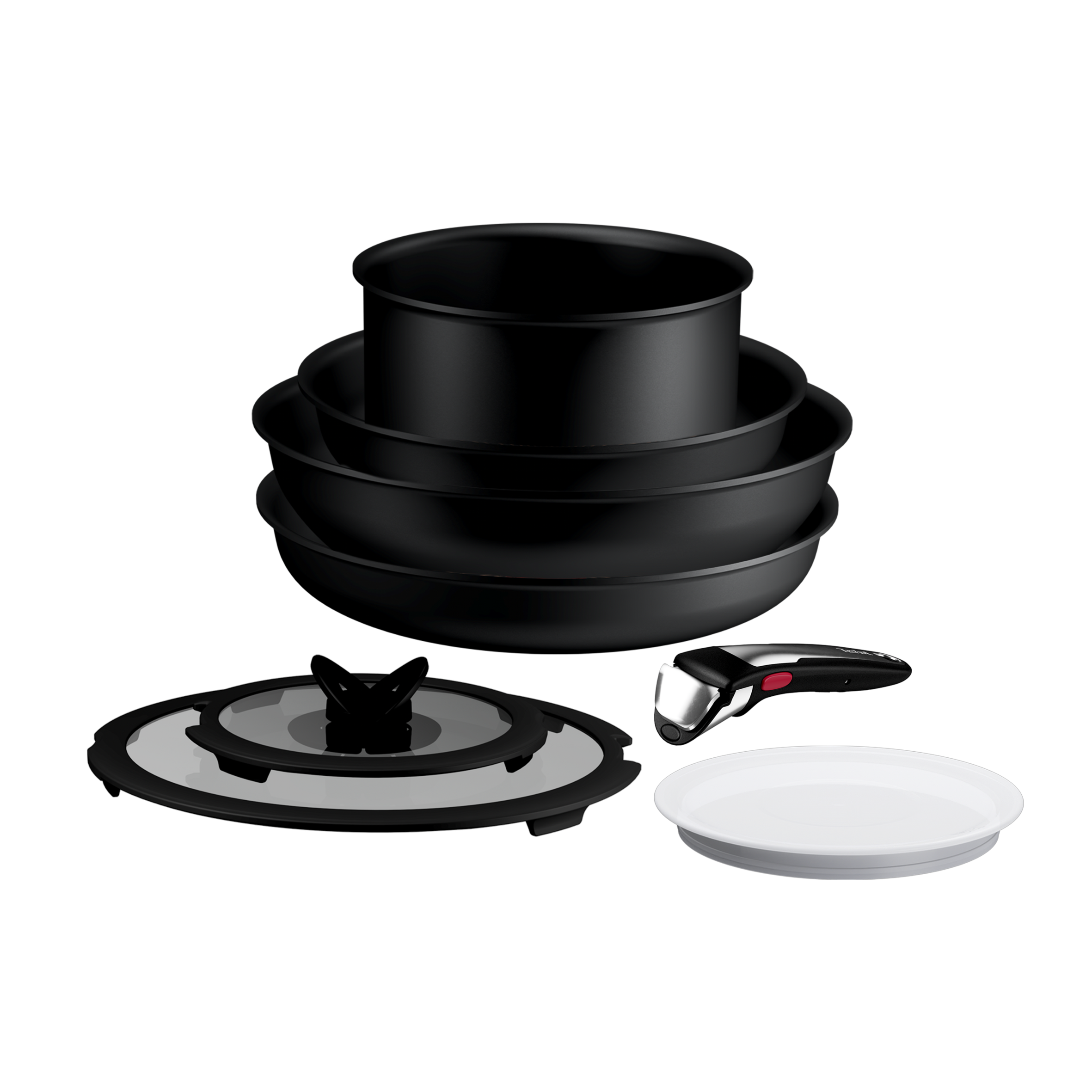 Zestaw naczyń Ingenio Excellence+ 8 elementów, możliwość układania w stos, powłoka nieprzywierająca, kompatybilne z indukcją