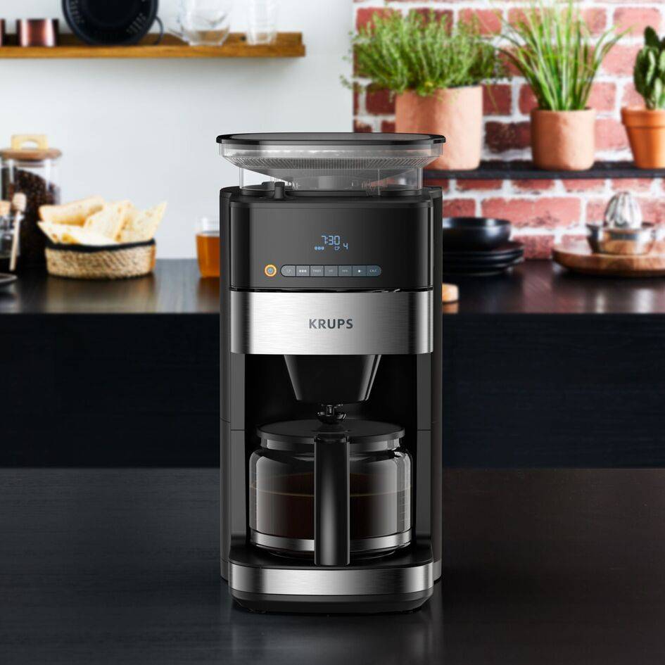 Ekspres przelewowy z młynkiem żarnowo-stalowym KRUPS GRIND AND BREW KM8328