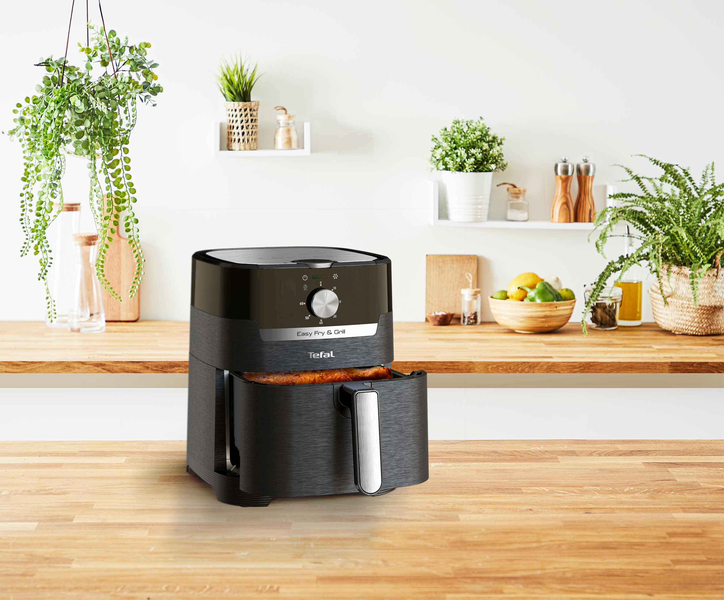 Frytkownica beztłuszczowa, Tefal Easy Fry&Grill EY5018, pojemność 4,6 l, funkcja grilla