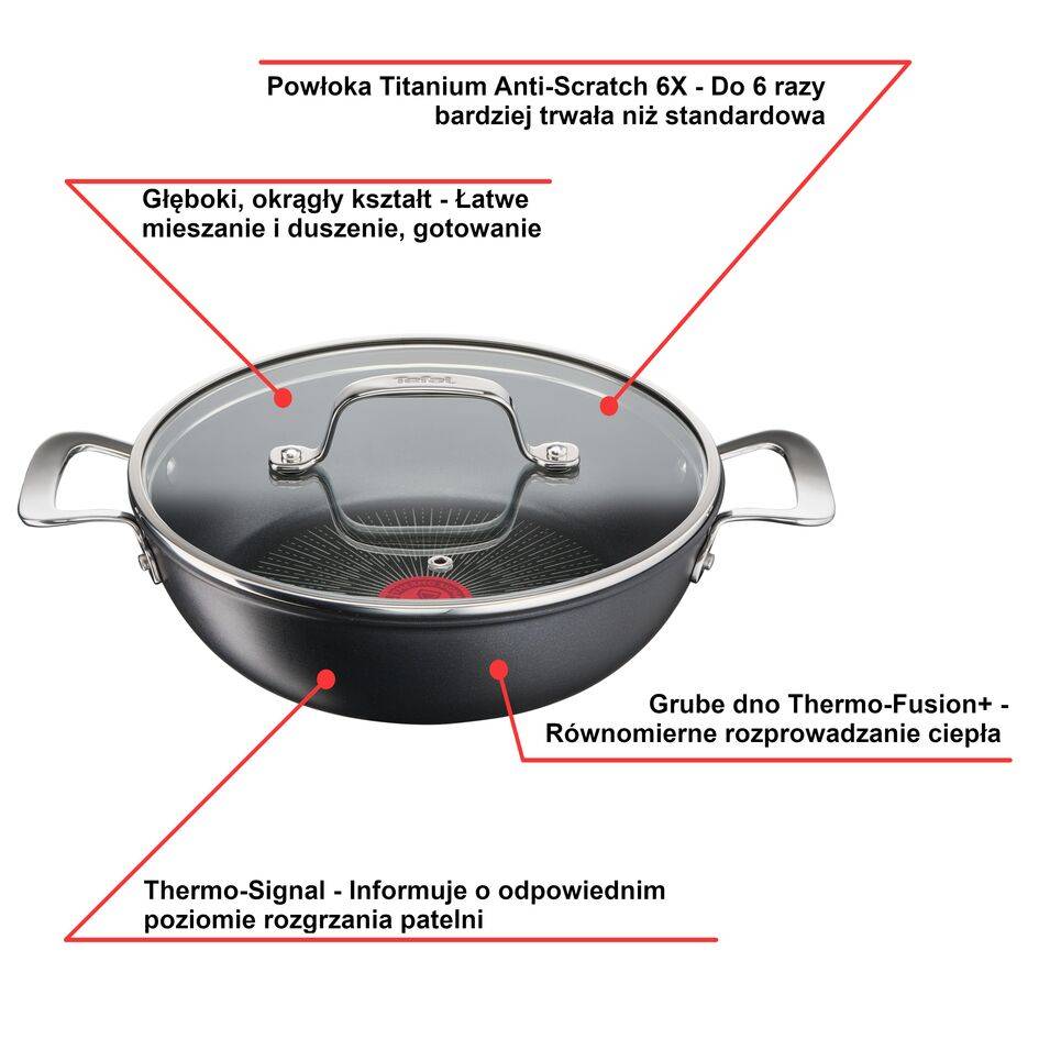 Wok TEFAL UNLIMITED 26cm + pokrywka