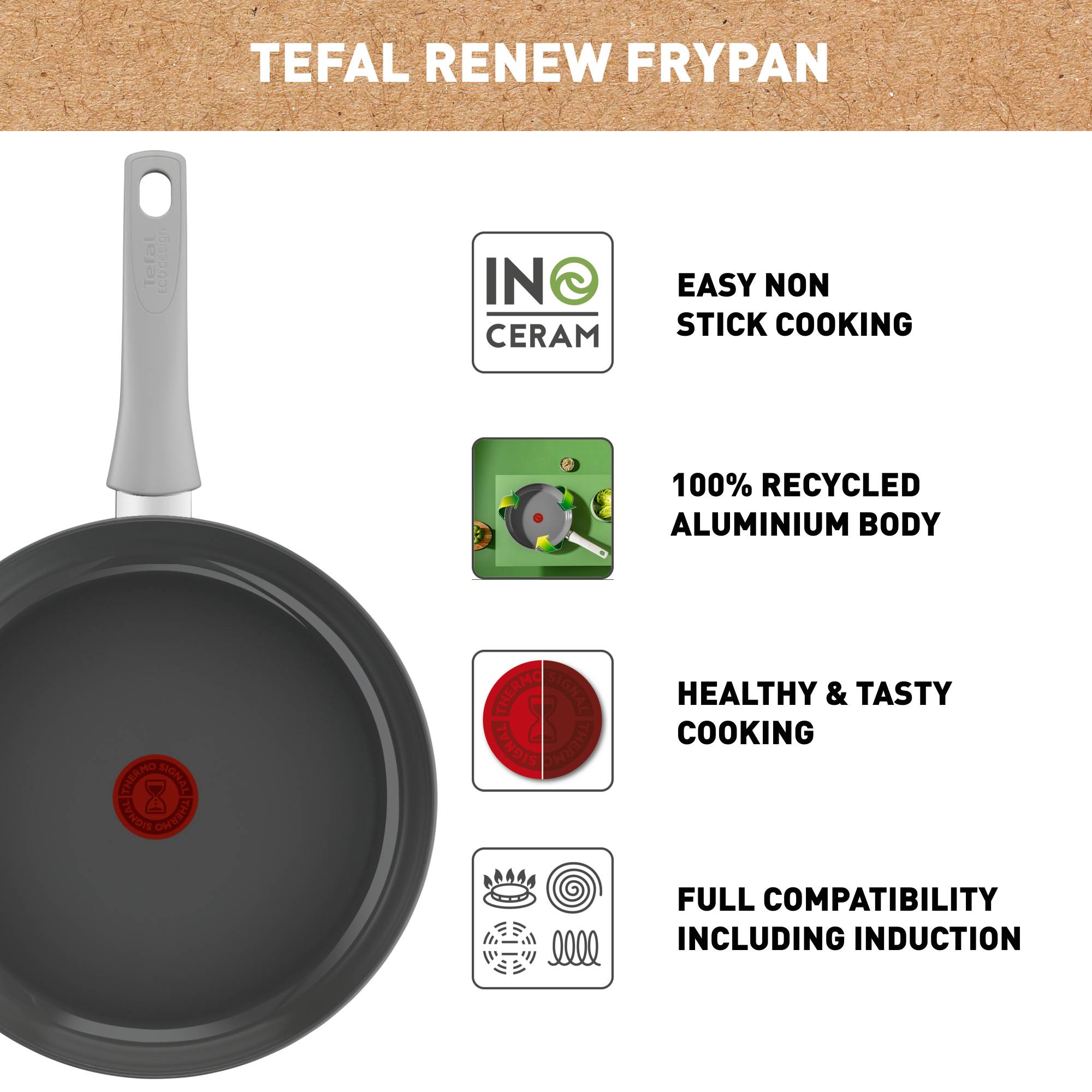 Zestaw patelni TEFAL RENEW - 3 elementy