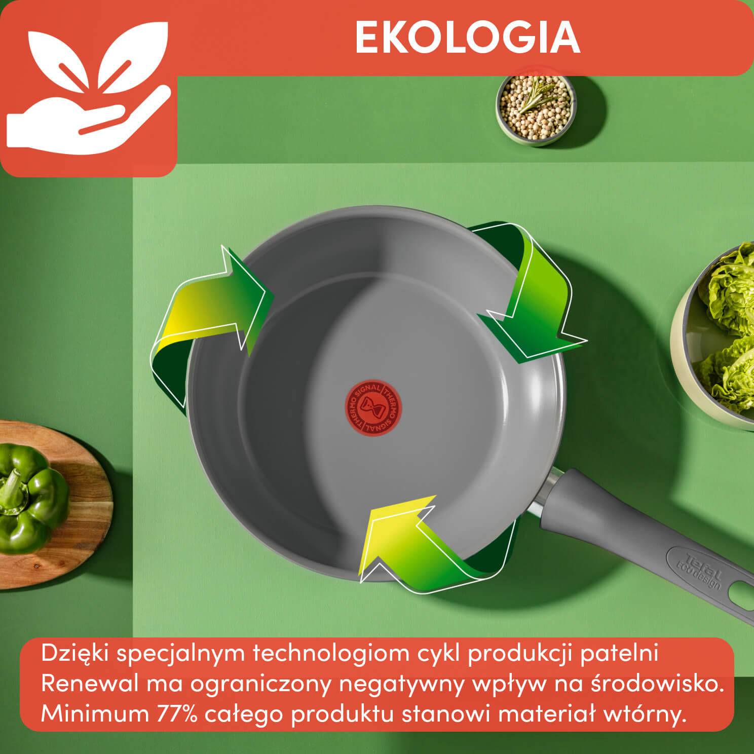 Patelnia ceramiczna wok TEFAL RENEWAL 28cm