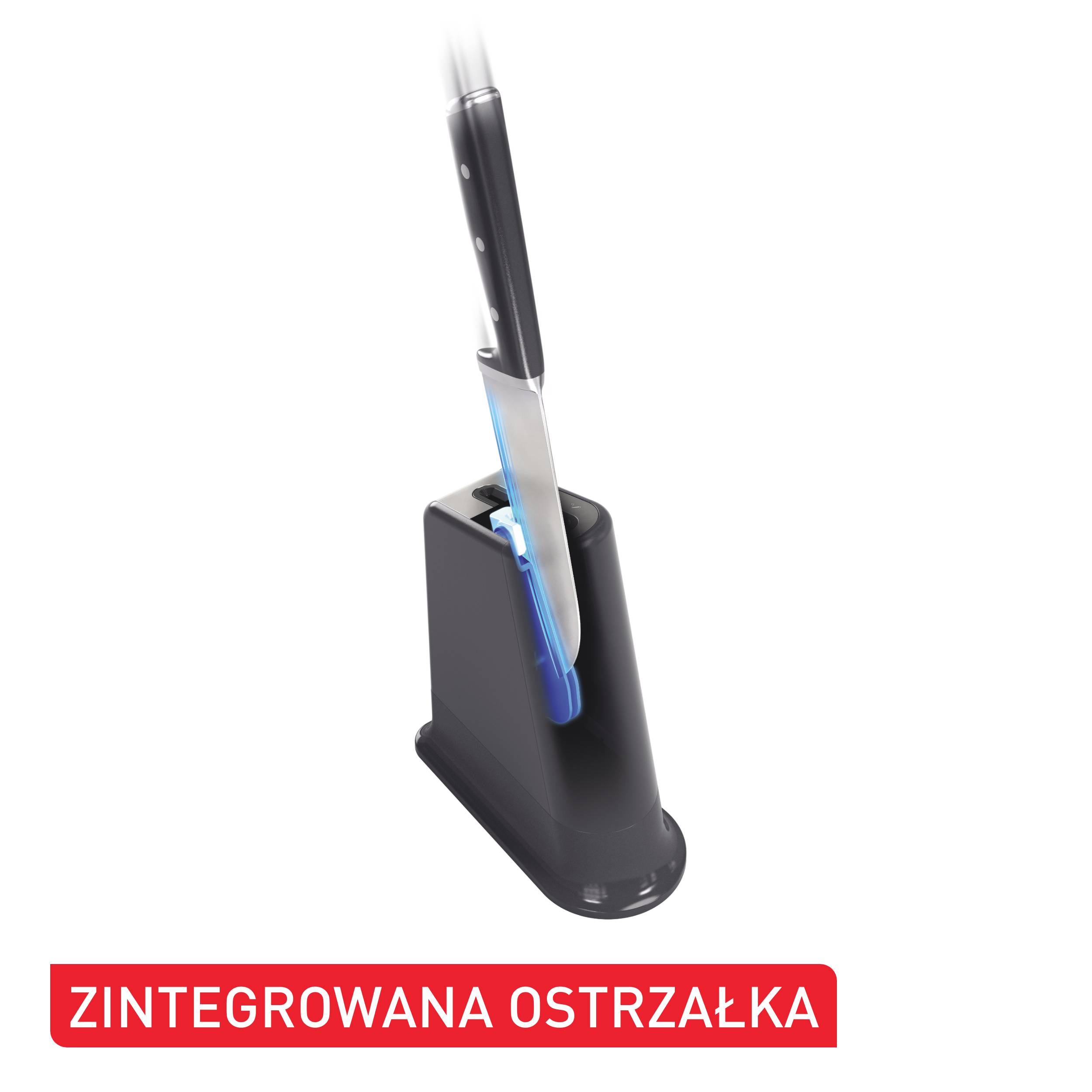 Nóż ze stali nierdzewnej TEFAL EVER SHARP K297S244 + blok + ostrzałka