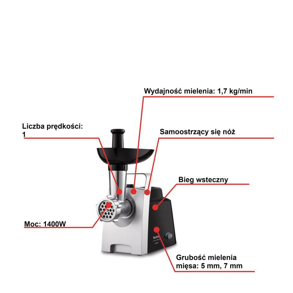 Maszynka do mielenia, HV1 NE1088, 1400W, 7w1