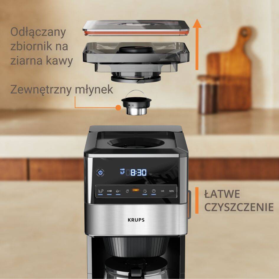 Ekspres do kawy przelewowy z młynkiem KRUPS Grind Aroma XL