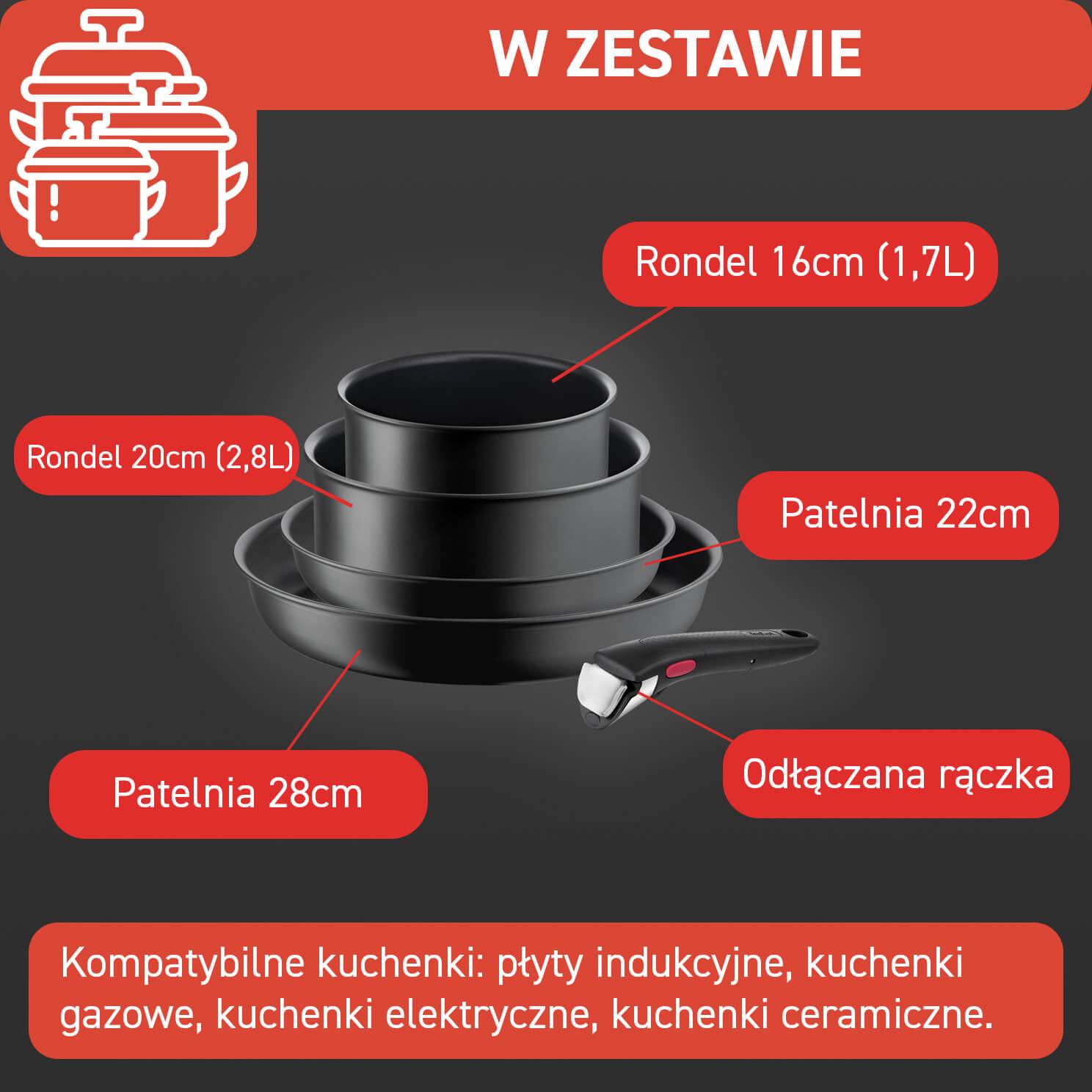 Zestaw garnków i patelni TEFAL INGENIO ULTIMATE - 5 elementów