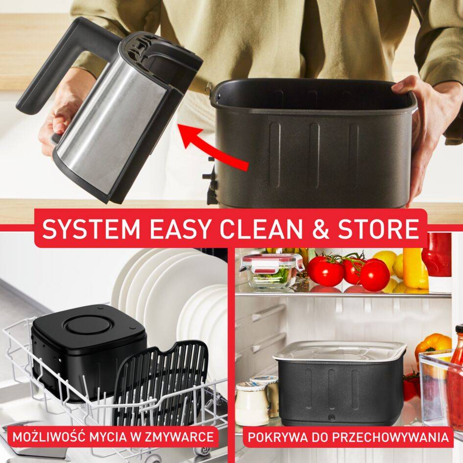 Frytkownica beztłuszczowa, Tefal Easy Fry Silence EY552D, cicha, pojemność 5 l