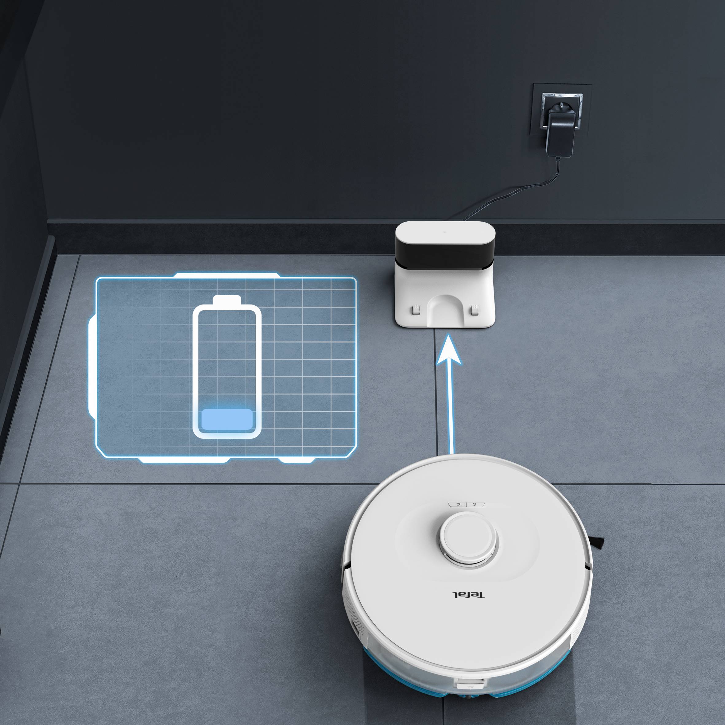 Robot sprzątający, Tefal X-Plorer S75 S+, 2700 Pa, 120 min, stacja opróżniająca