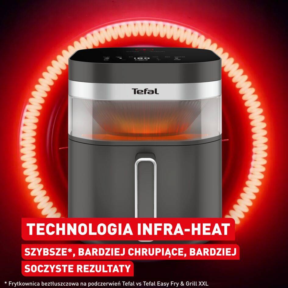 Frytkownica beztłuszczowa, Tefal Easy Fry Infrared EY832HE0, 7 L, technologia podczerwieni