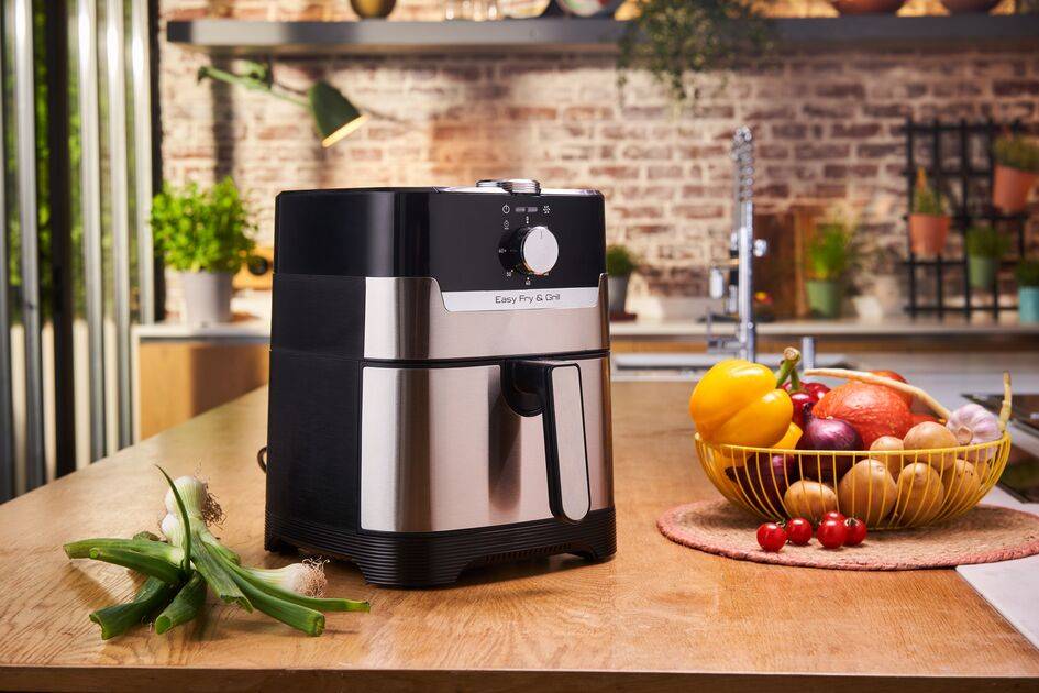 Frytkownica beztłuszczowa, Tefal Easy Fry&Grill EY501D, pojemność 4,6 l, funkcja grilla