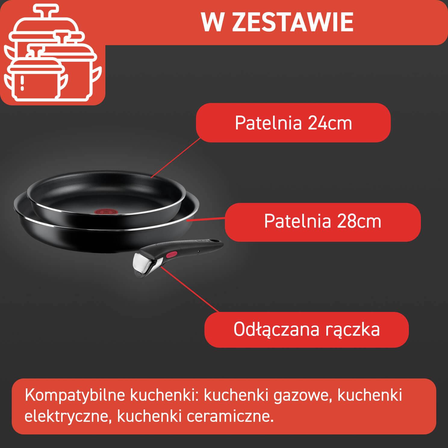 Zestaw patelni TEFAL INGENIO EASY COOK&CLEAN - 3 elementy