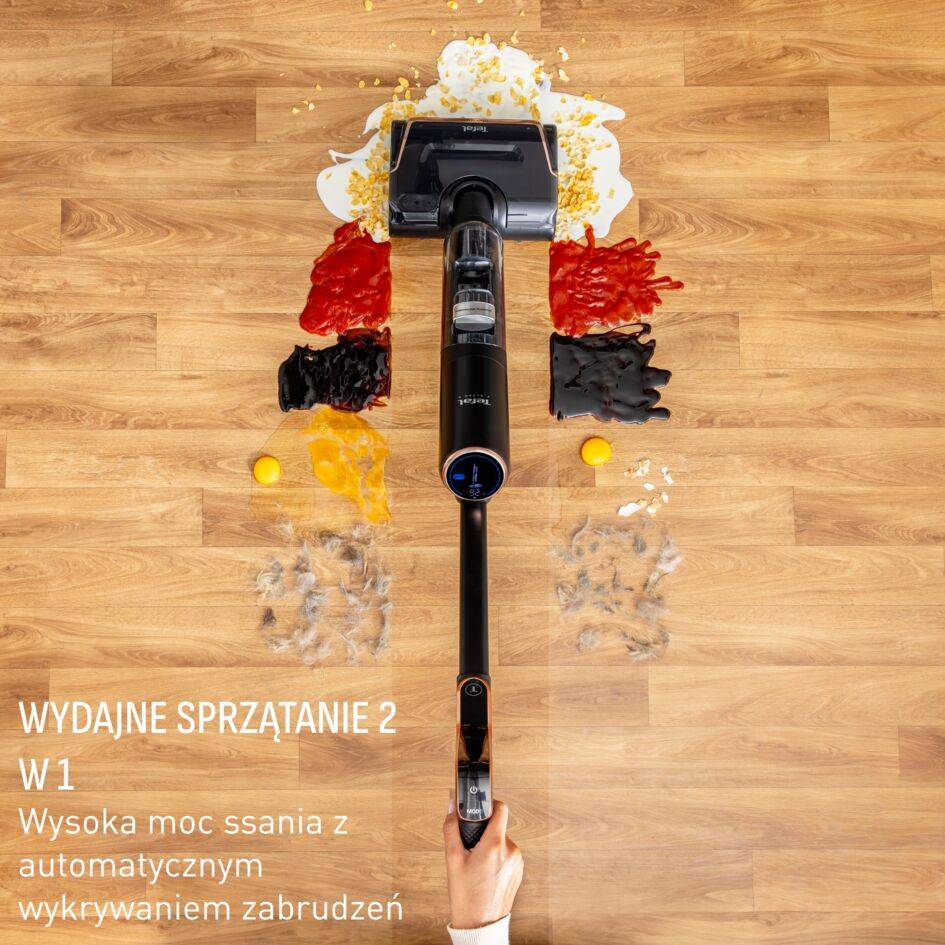 Bezprzewodowy odkurzacz myjący Tefal X-Clean 7, 50 min, samoczyszczenie i suszenie