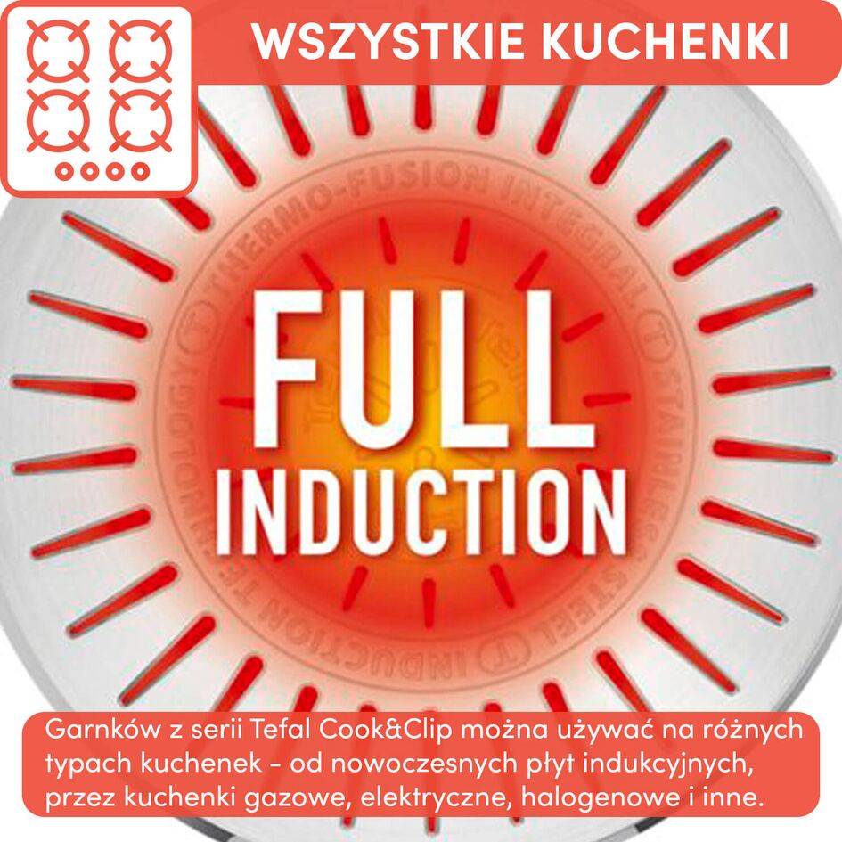 Zestaw garnków z pokrywkami TEFAL COOK&CLIP - 10 elementów