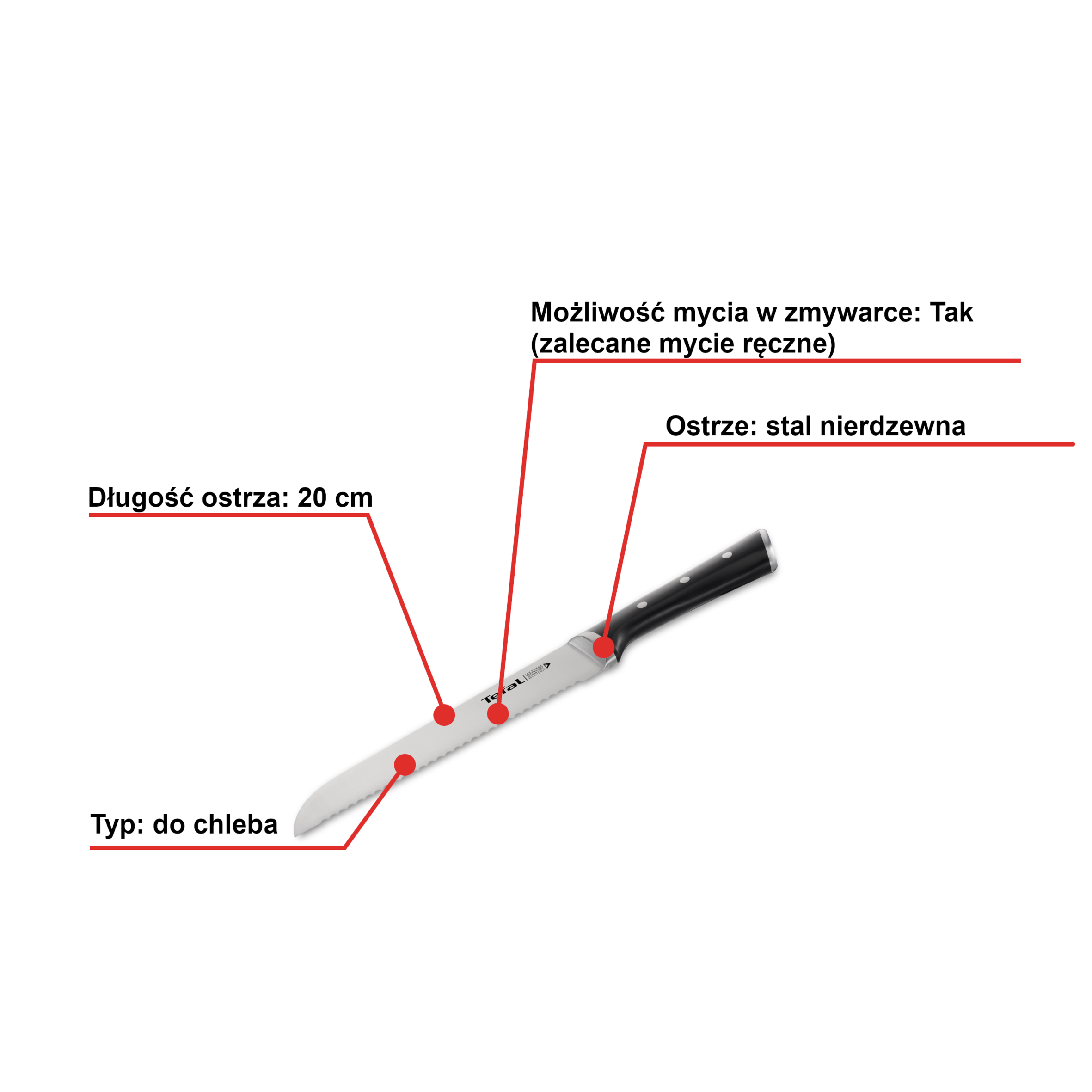 Nóż do chleba TEFAL ICE FORCE 20cm