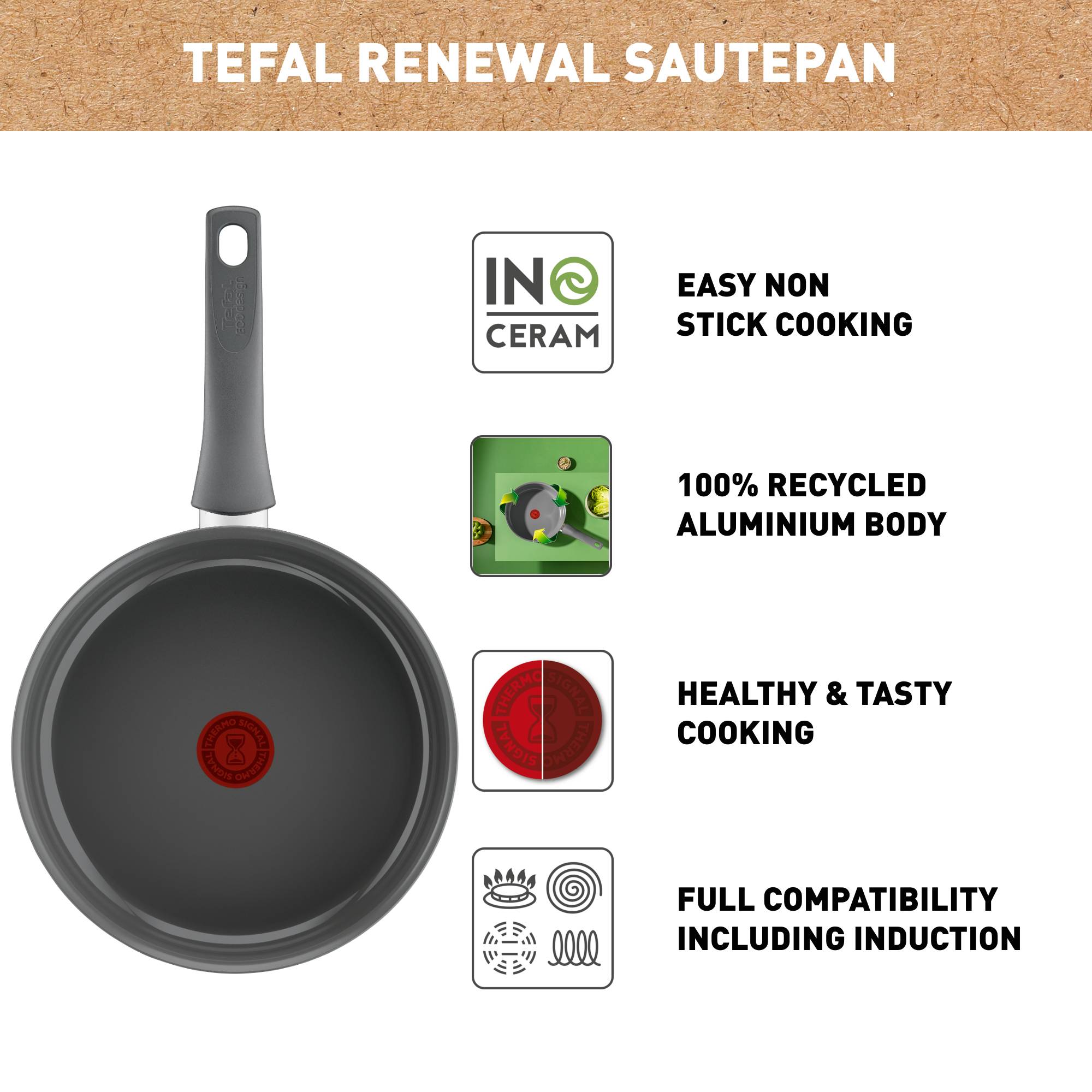 Patelnia głęboka Tefal Renewal 24cm