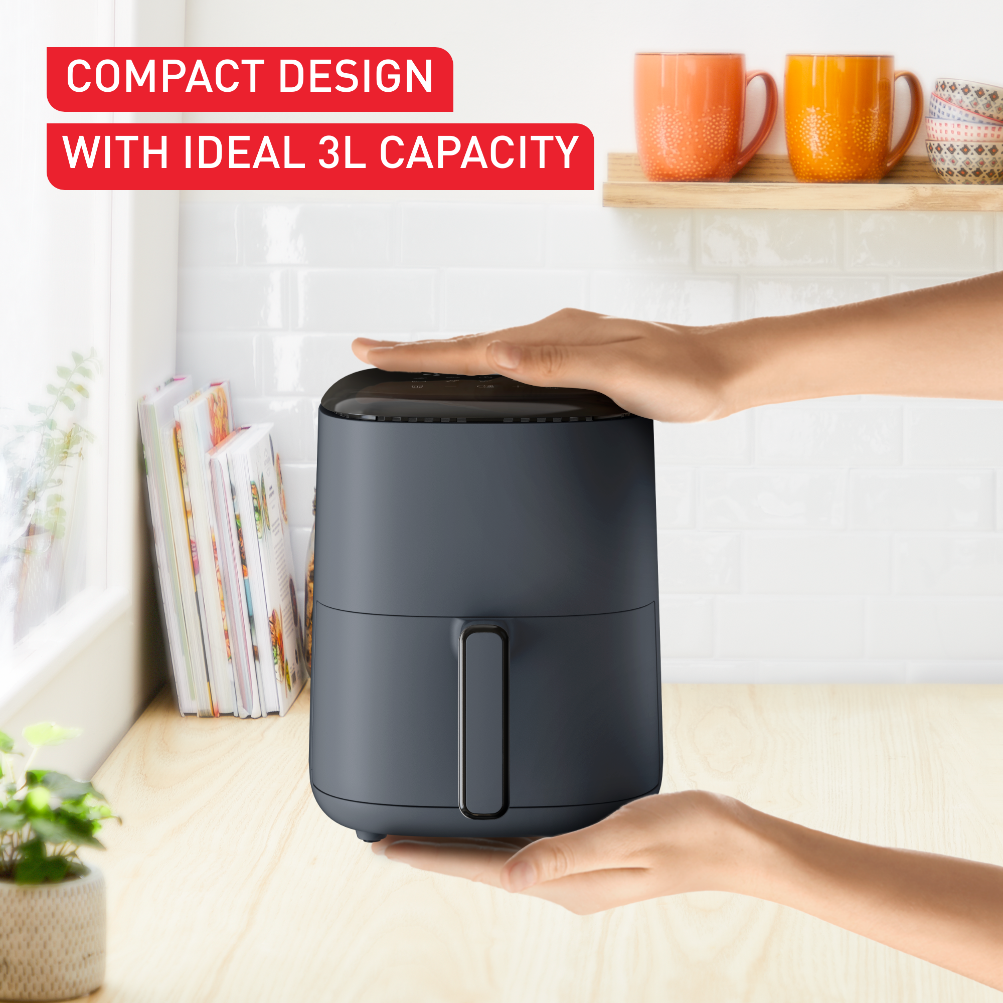 Easy Fry Compact, Air fryer, 3 L Capacity, Digital Control Panel, 10 Auto Cooking Programs