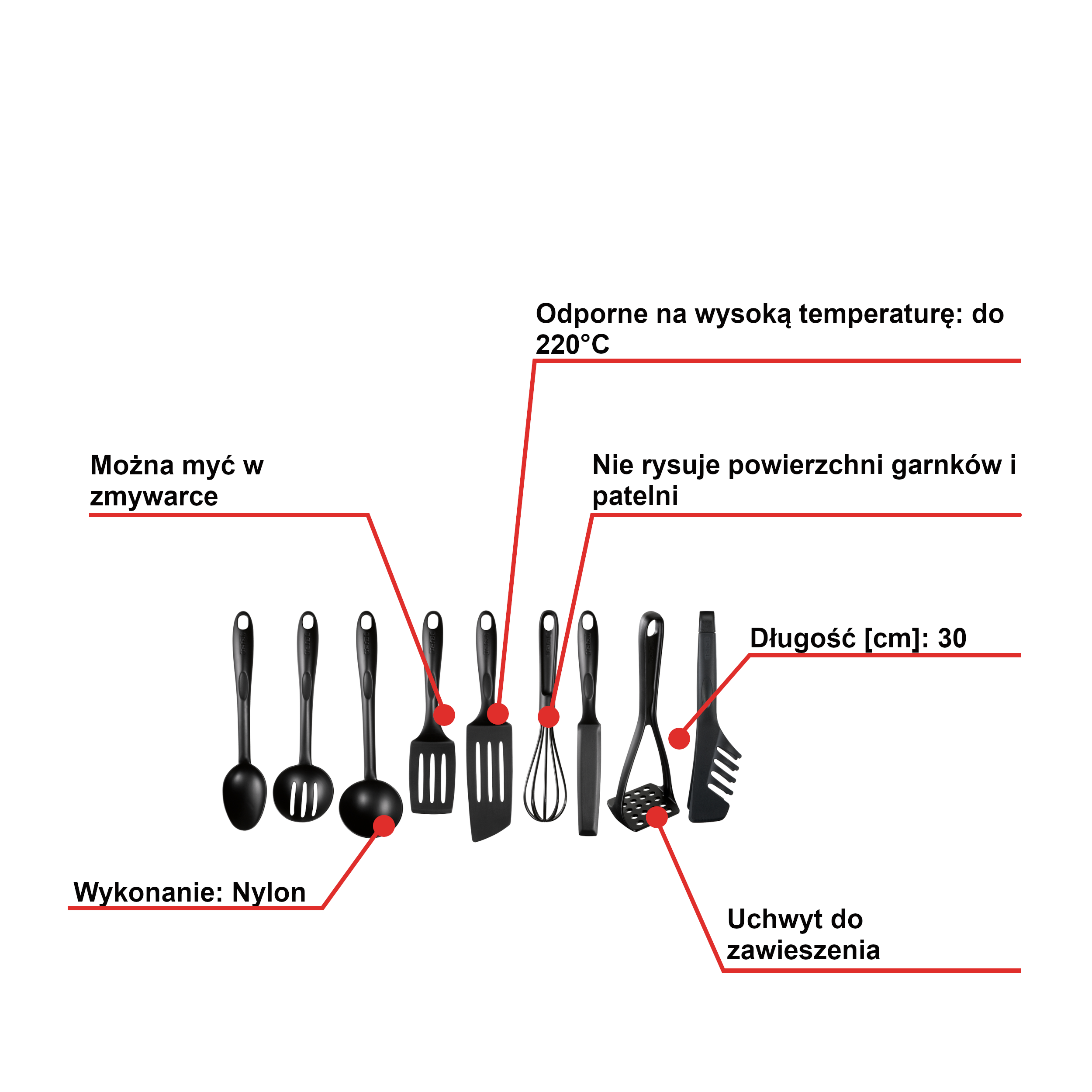 Zestaw akcesoriów kuchennych TEFAL BIENVENUE - 9 elementów