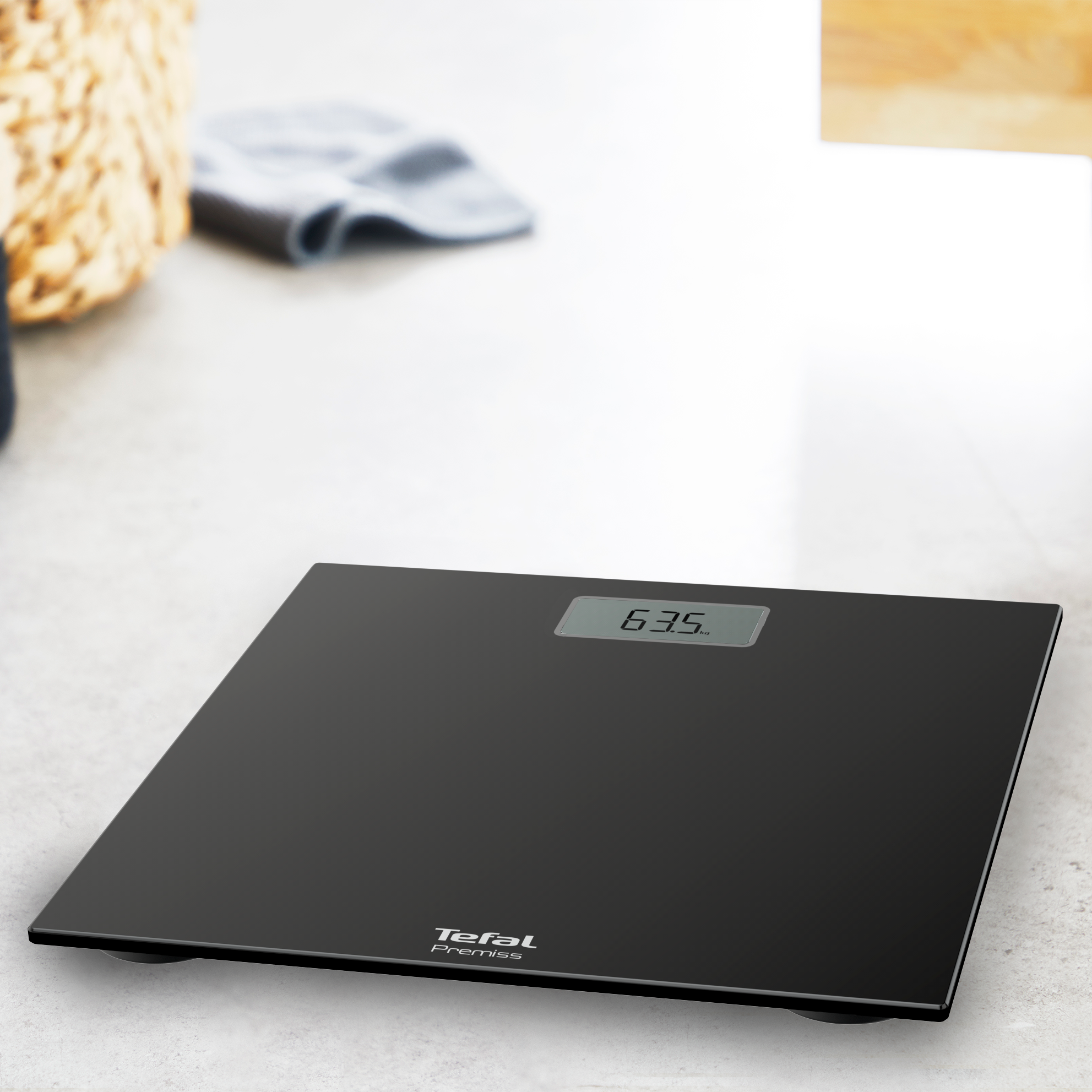 Waga łazienkowa, Tefal Premiss, 150kg, wyświetlacz, baterie