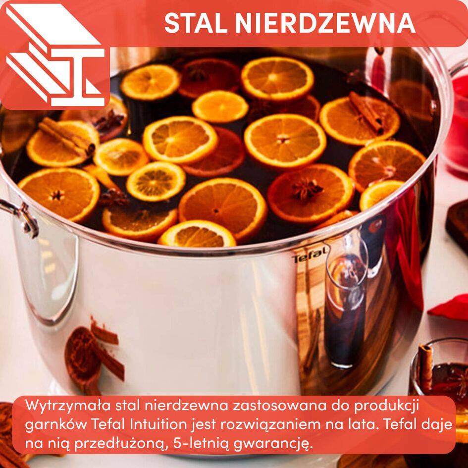 Zestaw garnków z pokrywkami TEFAL INTUITION - 10 elementów