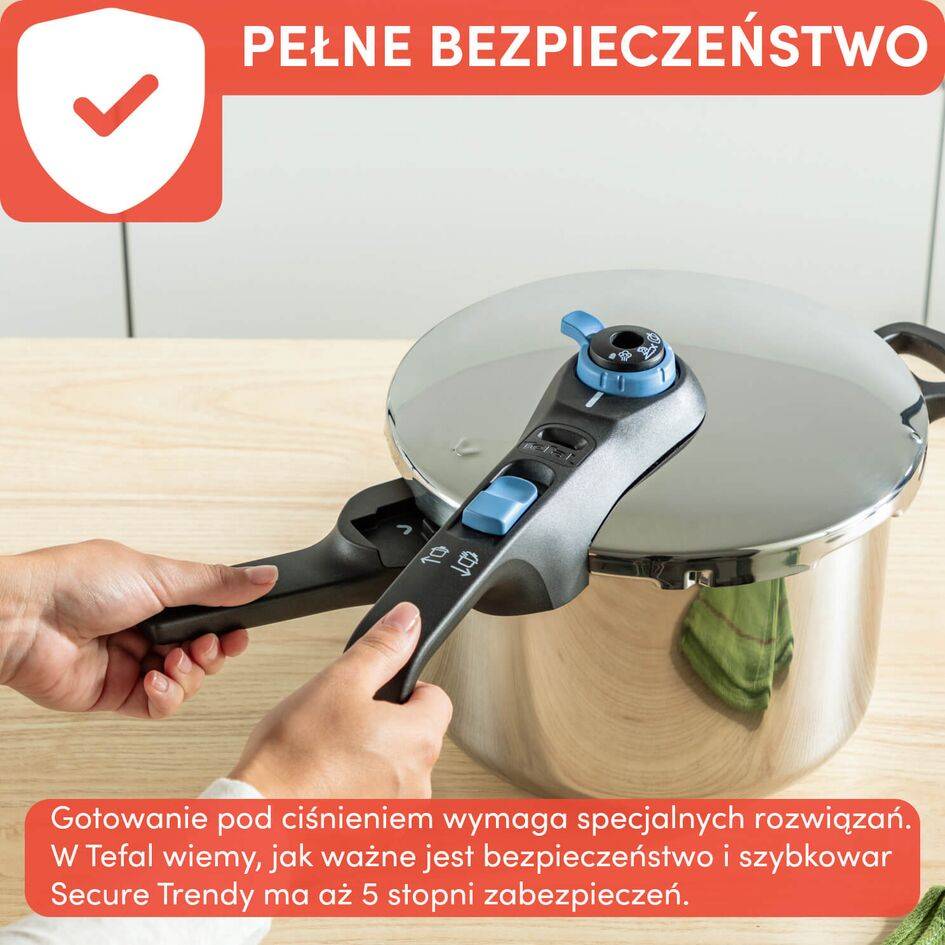 Szybkowar TEFAL SECURE TRENDY 8L + koszyk