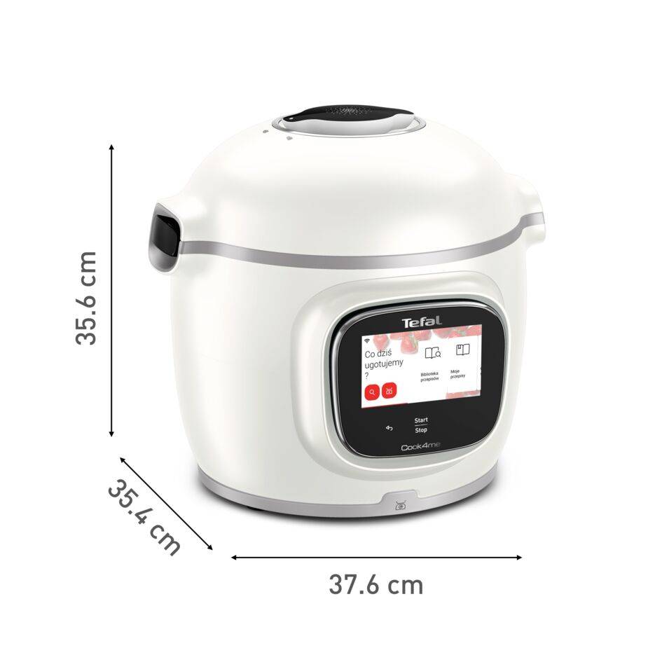 Multicooker TEFAL Cook4me Touch Pro z pokrywą Extra Crisp. Wbudowana waga