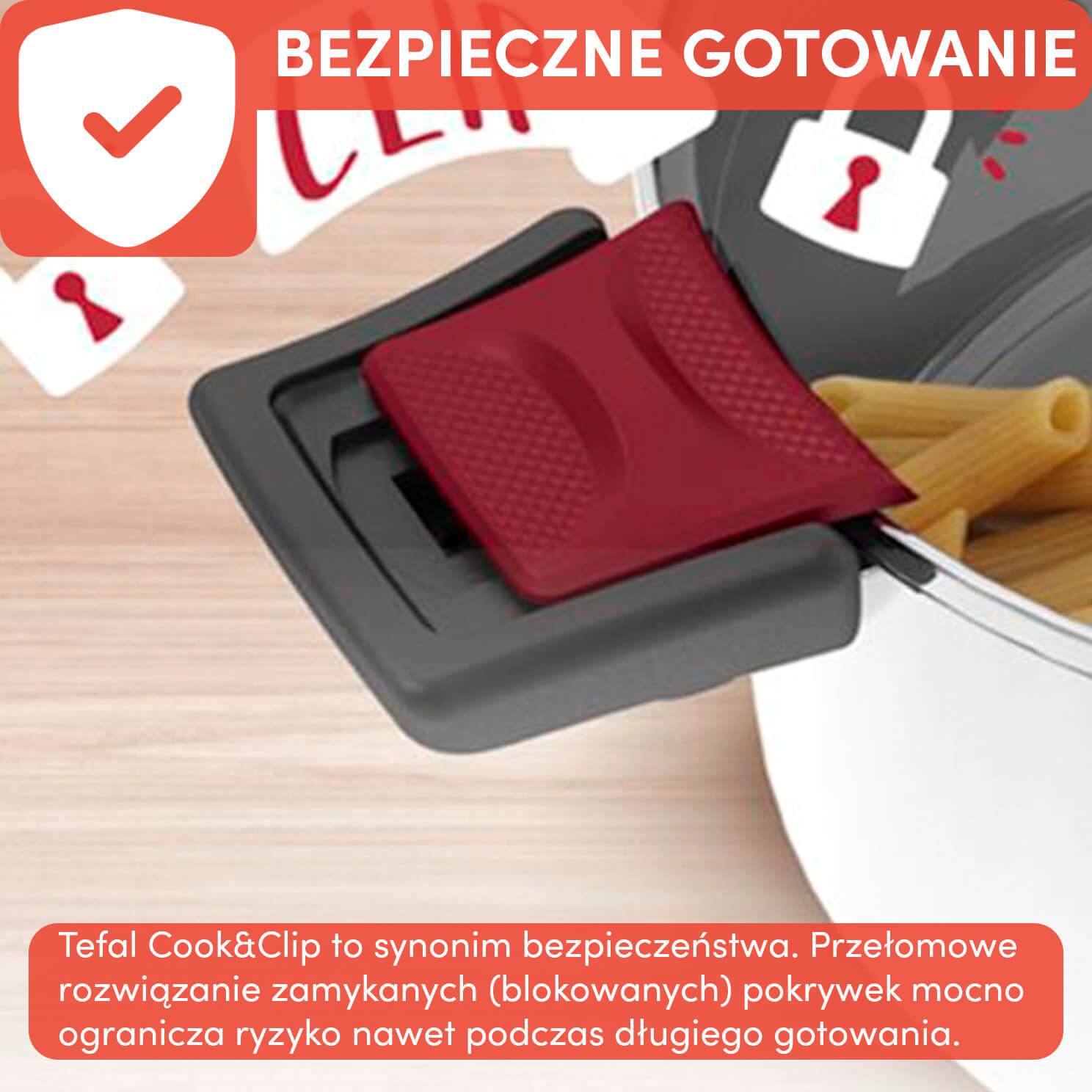 Zestaw garnków z pokrywkami TEFAL COOK&CLIP - 10 elementów