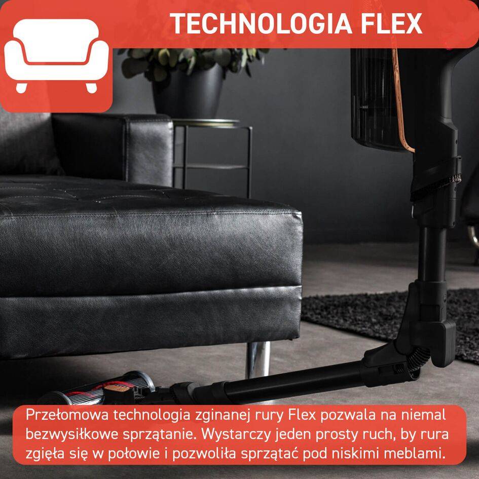 Odkurzacz bezprzewodowy, Tefal X-Force Flex 15.60, 230 AW, 80 min, mopowanie