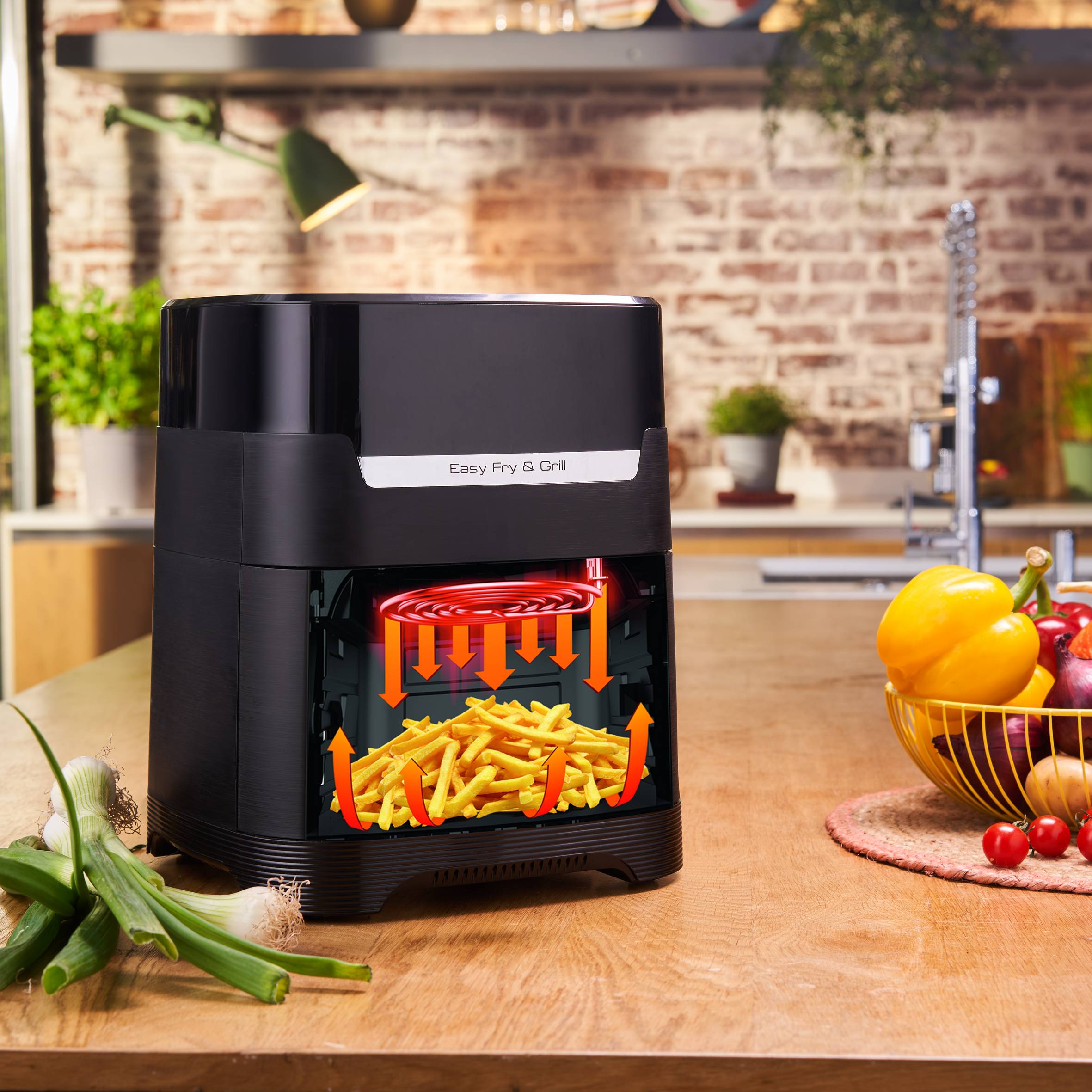 Frytkownica beztłuszczowa, Tefal Easy Fry&Grill EY5058, pojemność 4,2 l, funkcja grilla