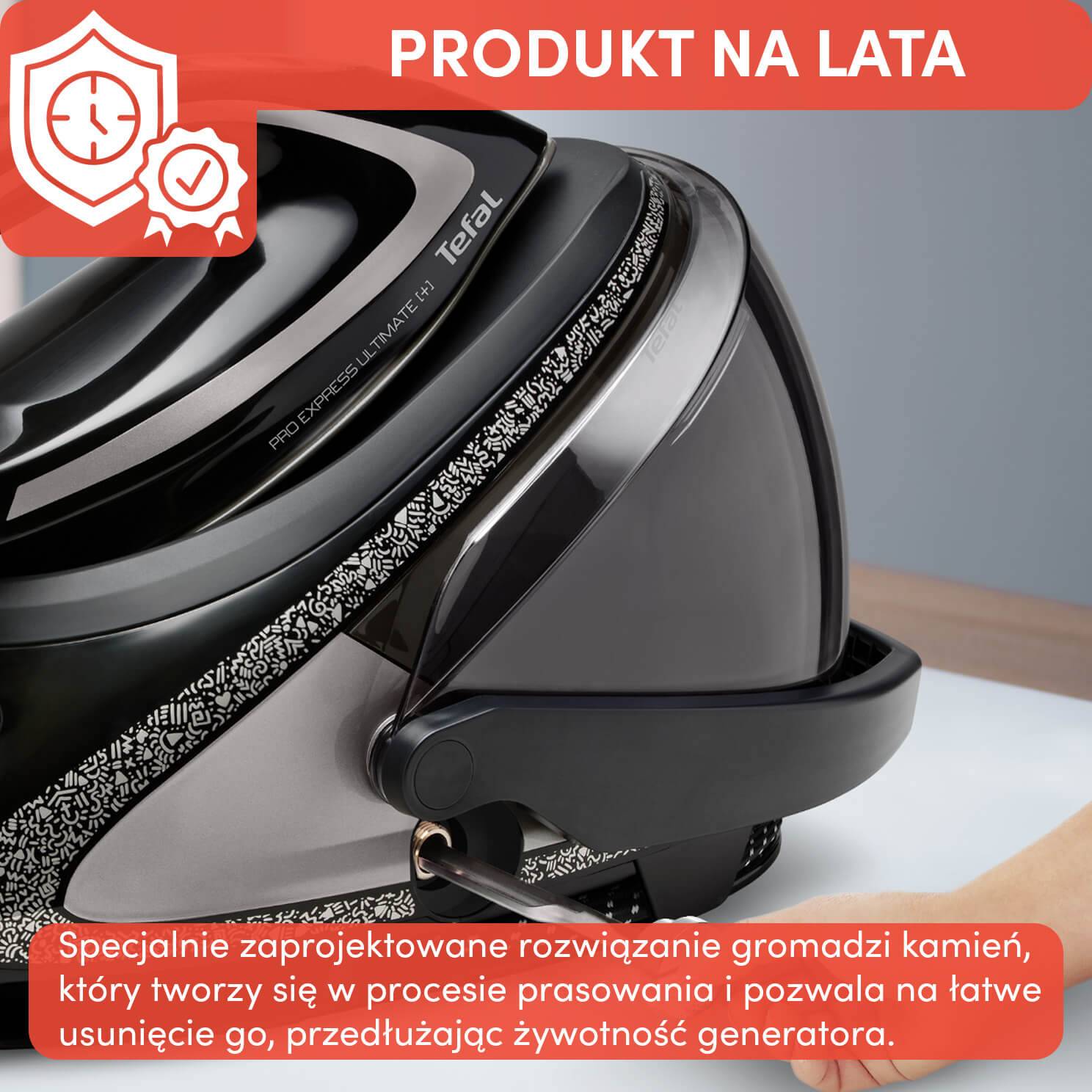 Generator pary, Tefal Pro Express Ultimate [+], 180 g/min, 8 bar, inteligentny