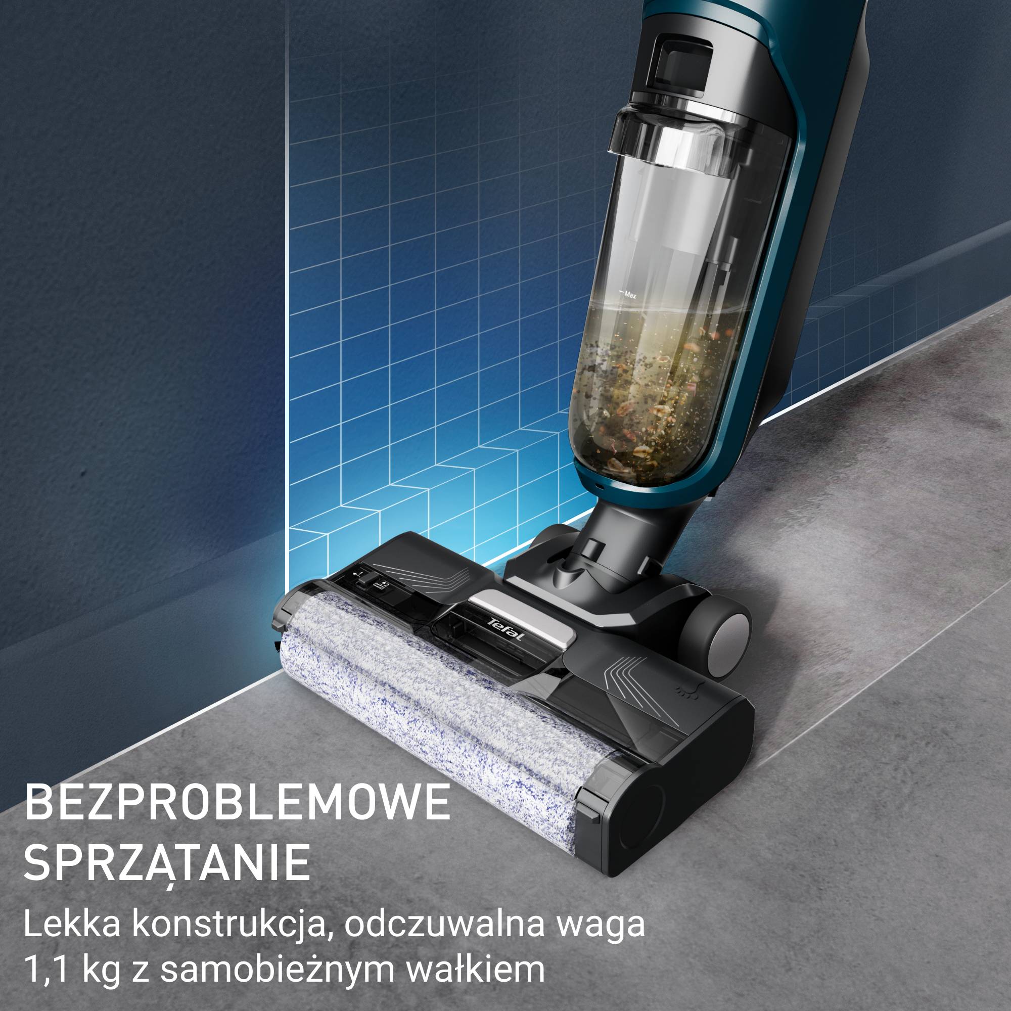 Bezprzewodowy odkurzacz myjący Tefal X-Clean 2, 30 min, samoczyszczenie