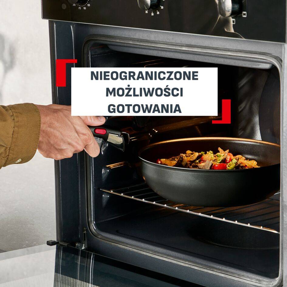 Patelnia Wok Ingenio Excellence+ 26 cm, możliwość układania w stos, powłoka nieprzywierająca, kompatybilna z indukcją