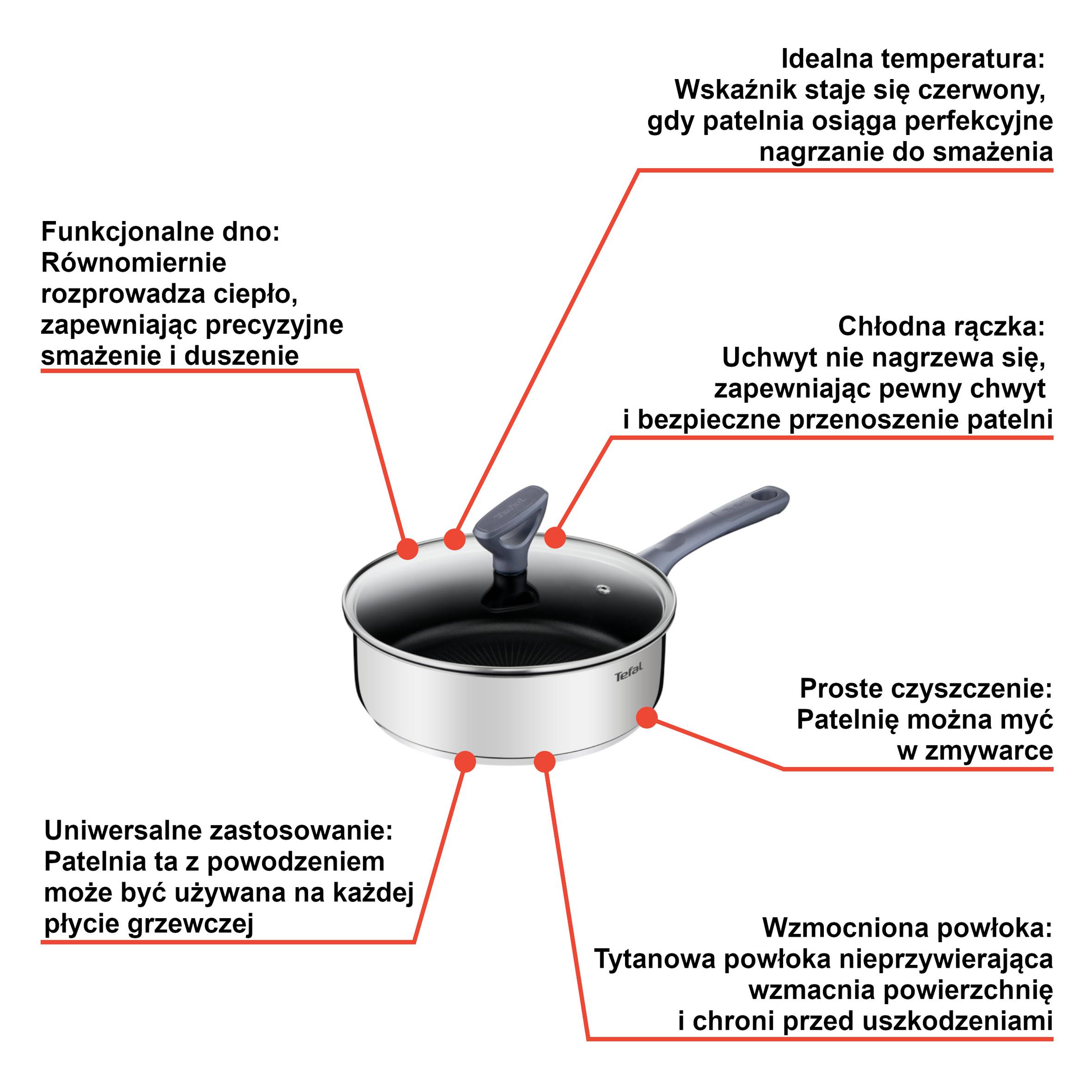 Patelnia głęboka TEFAL DAILY COOK 24cm + pokrywka