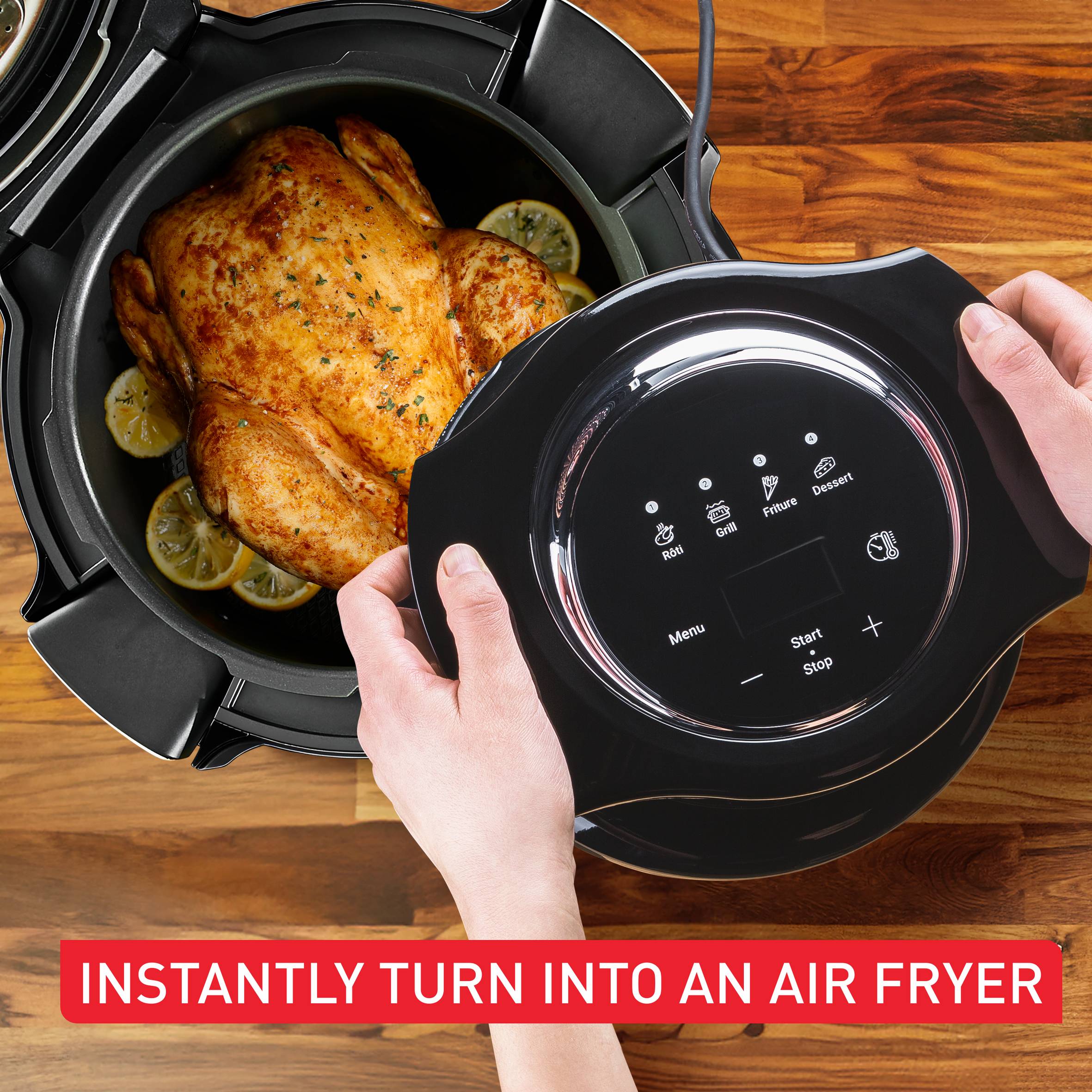 Multicooker TEFAL Cook4me Touch Pro z pokrywą Extra Crisp. Wbudowana waga