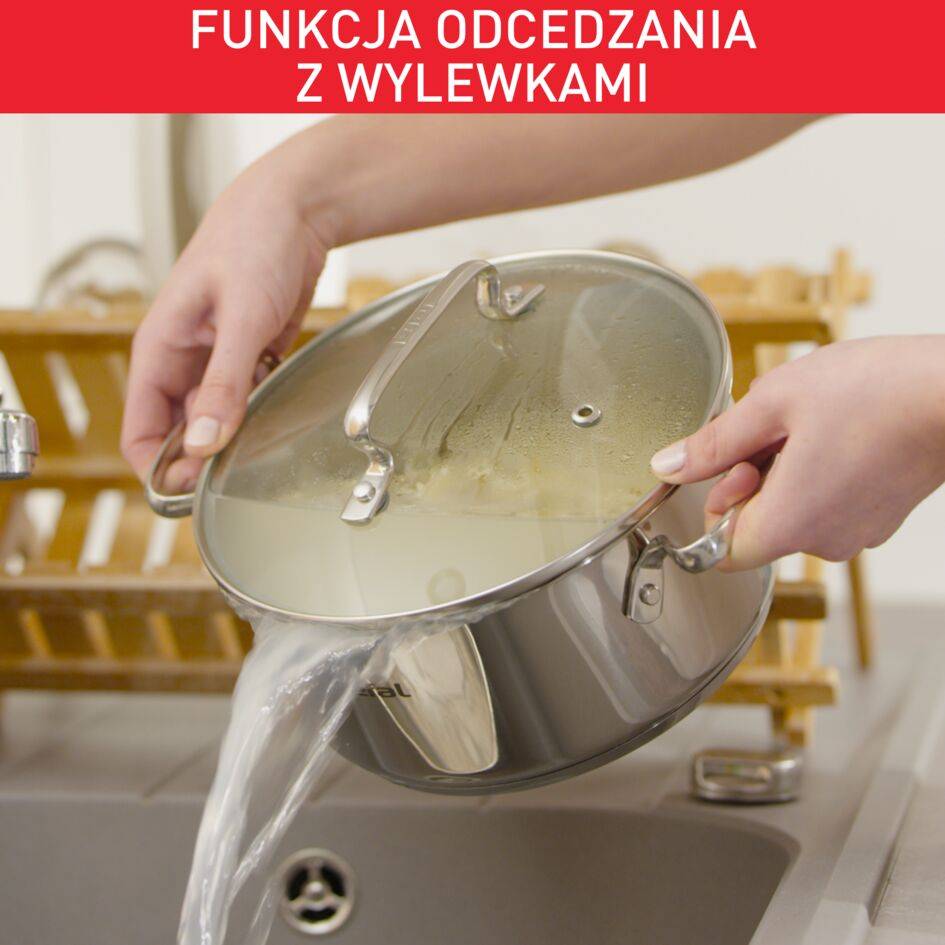 Zestaw garnków, Tefal Duetto+, 8 elementów, stal nierdzewna, pokrywki