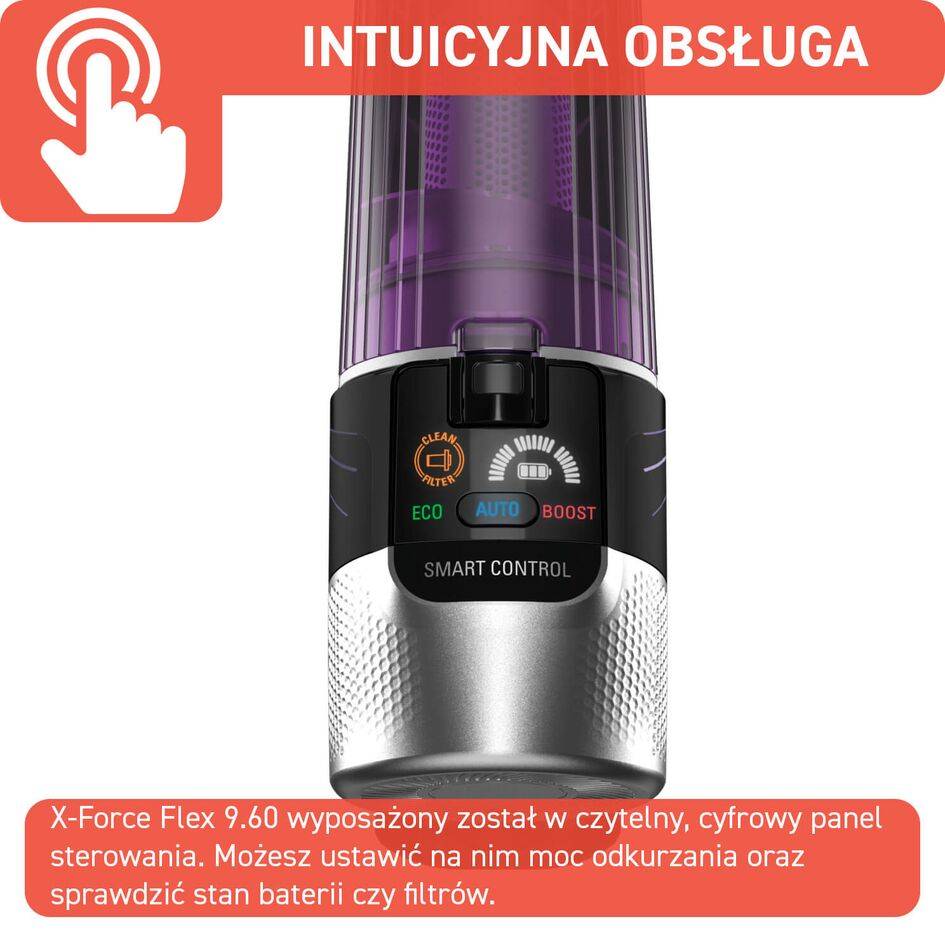 Odkurzacz bezprzewodowy, Tefal X-Force Flex 9.60, 100 AW, 45 min, lekki