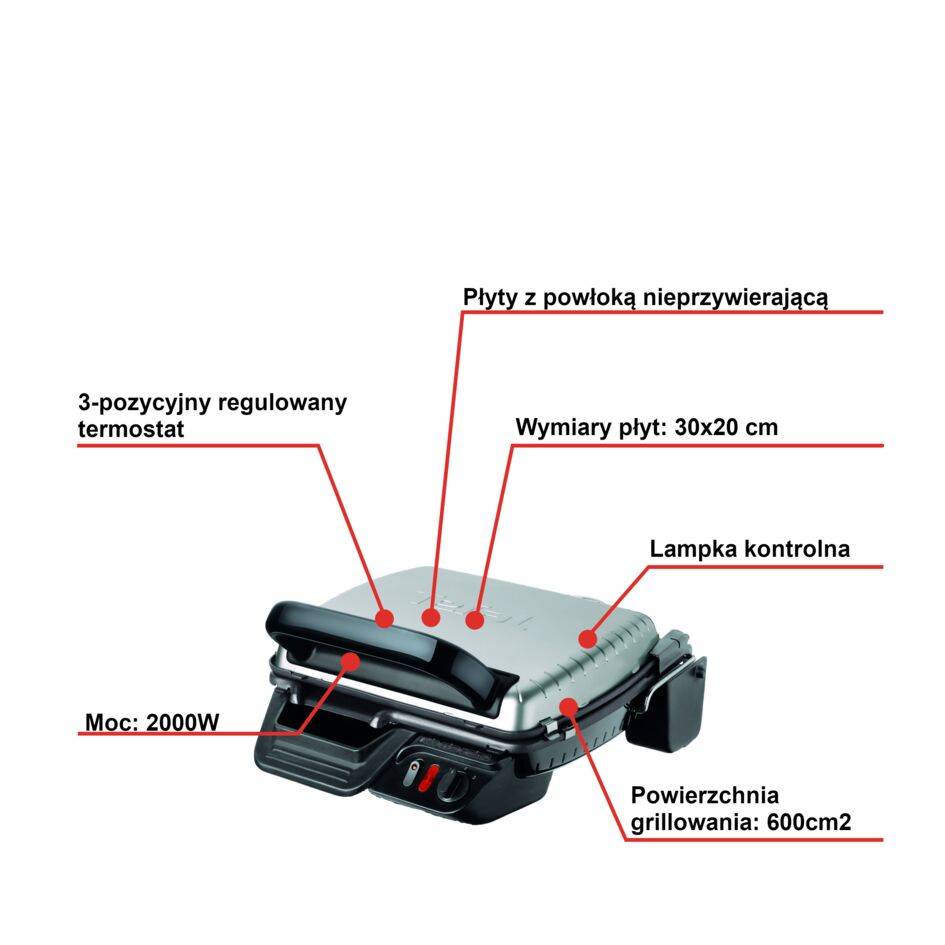 Grill elektryczny TEFAL ULTRACOMPACT 600 GC3050