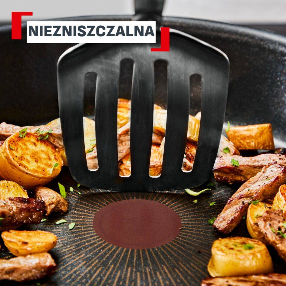 Zestaw naczyń Ingenio Excellence+ 3 elementy, możliwość układania w stos, powłoka nieprzywierająca, kompatybilne z indukcją