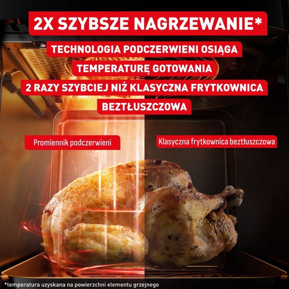 Frytkownica beztłuszczowa, Tefal Easy Fry Infrared EY832HE0, 7 L, technologia podczerwieni