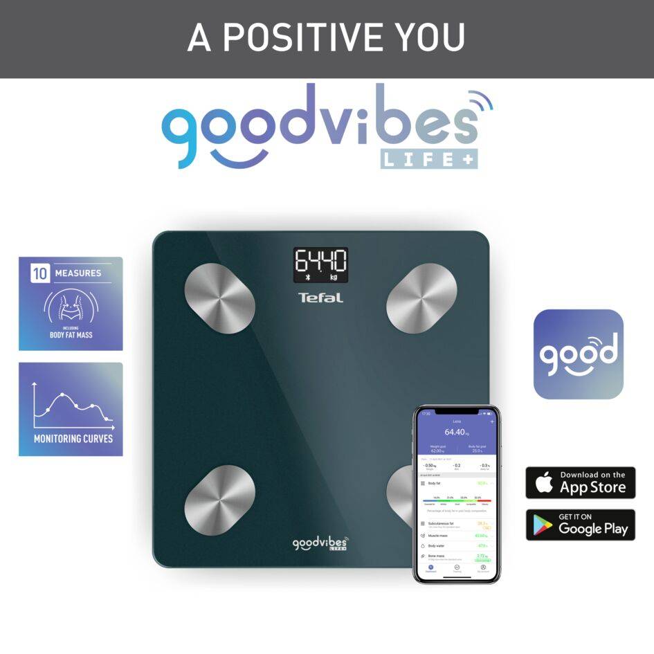 Waga łazienkowa Tefal Goodvibes Life+, analityczna, aplikacja