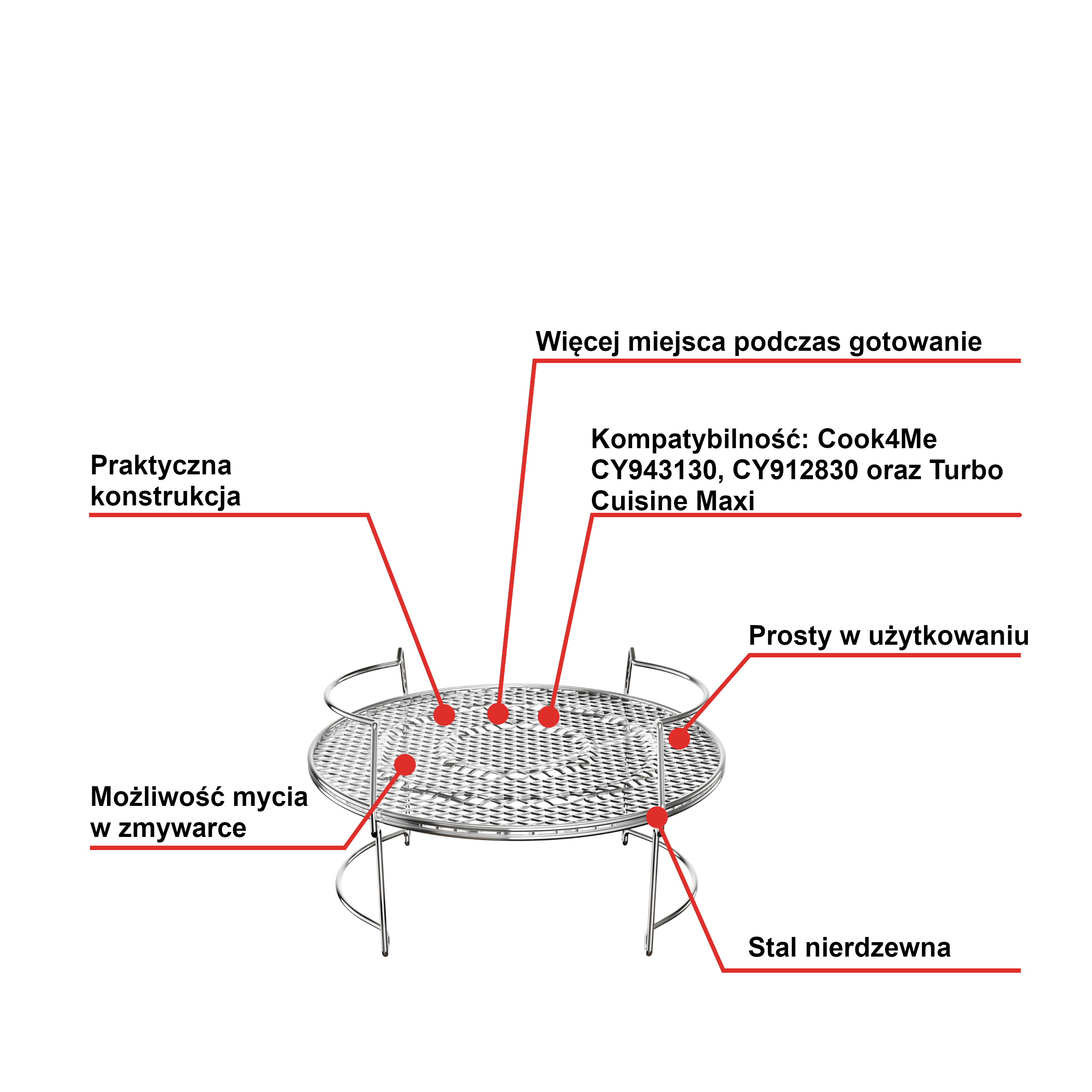 Ruszt 2w1 separator do Multicookera Cook4Me rozdzielacz dwa poziomy stal