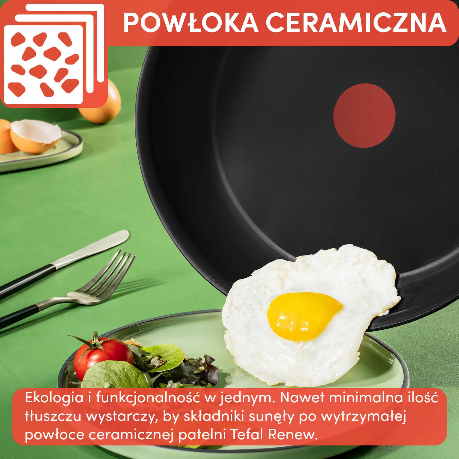 Patelnia ceramiczna TEFAL RENEW BLACK 24cm
