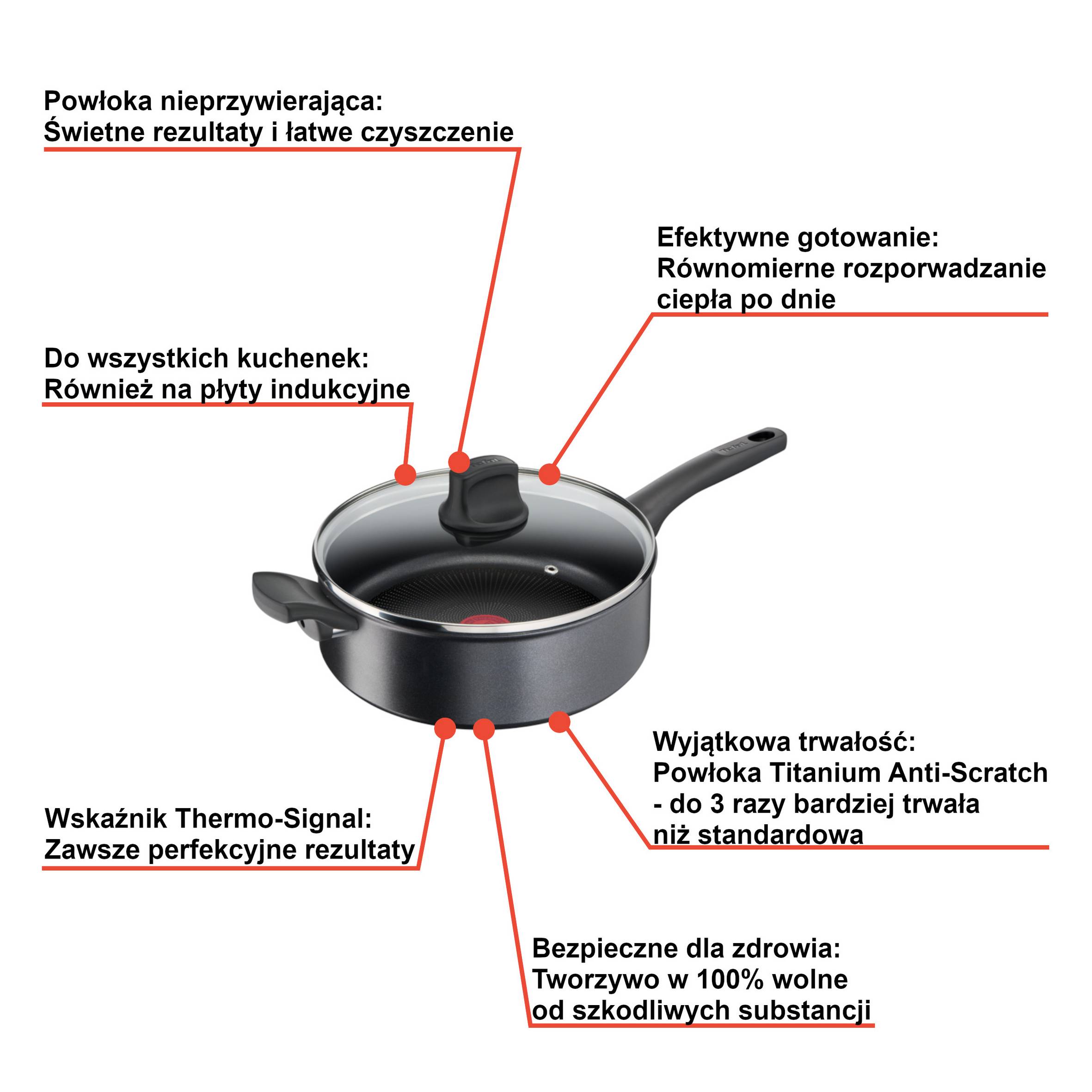 Patelnia głęboka TEFAL ULTIMATE 26cm + pokrywka