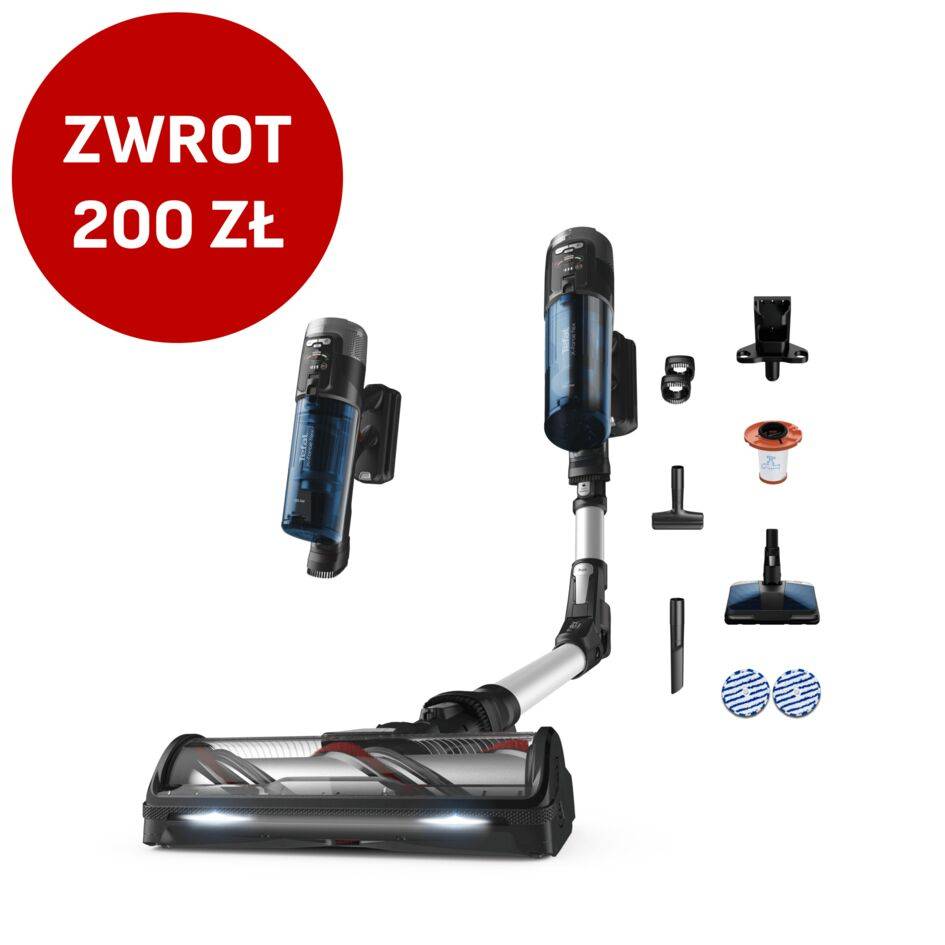 Odkurzacz bezprzewodowy, Tefal X-Force Flex 13.60, 150 AW, 60 min, aktywne mopowanie