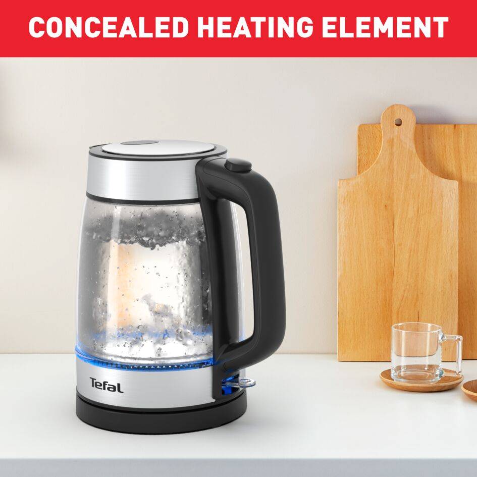 Czajnik elektryczny szklany TEFAL KI700 2200W stalowy