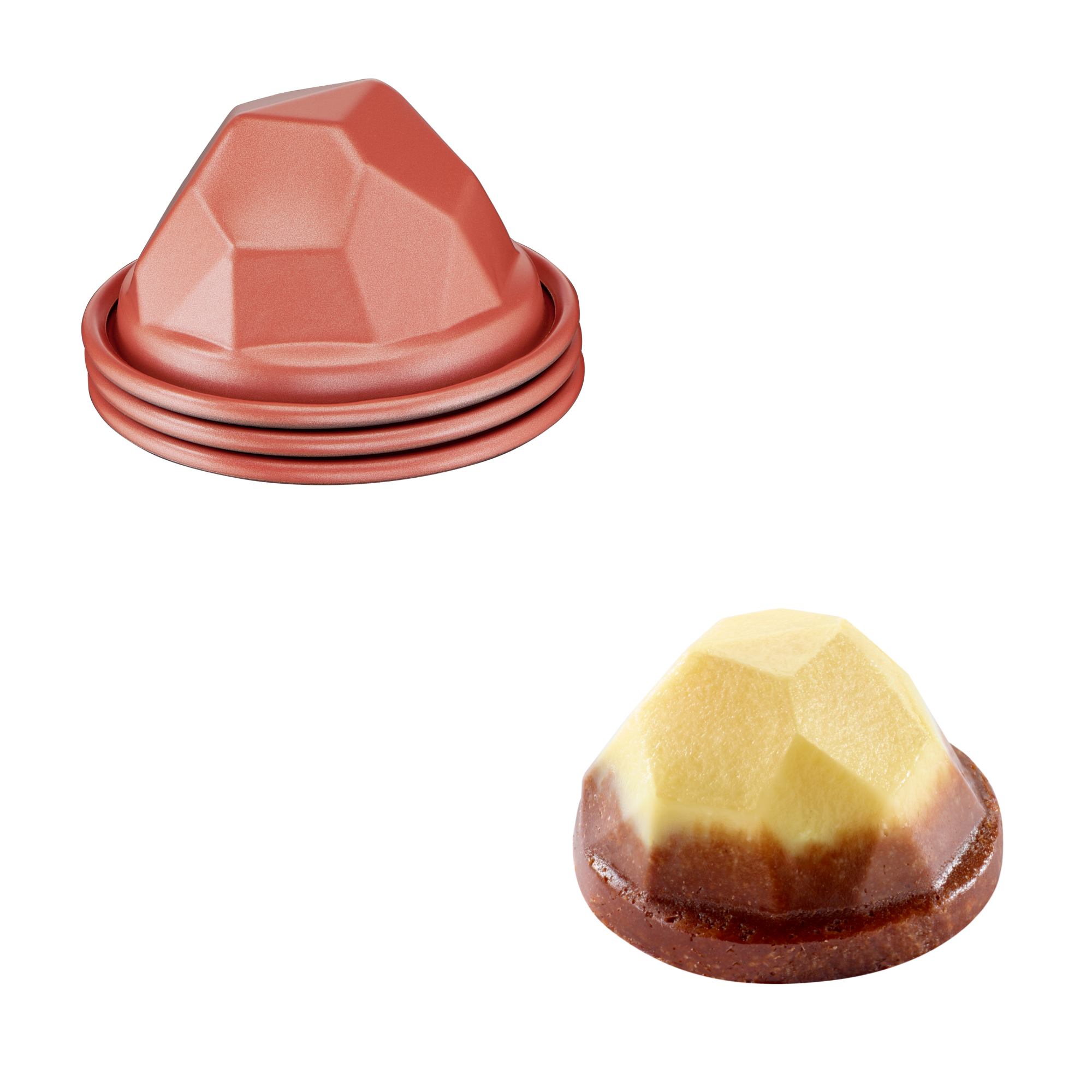 3 formy do pieczenia Creabake w formie skalistej wyspy, 7,5 cm