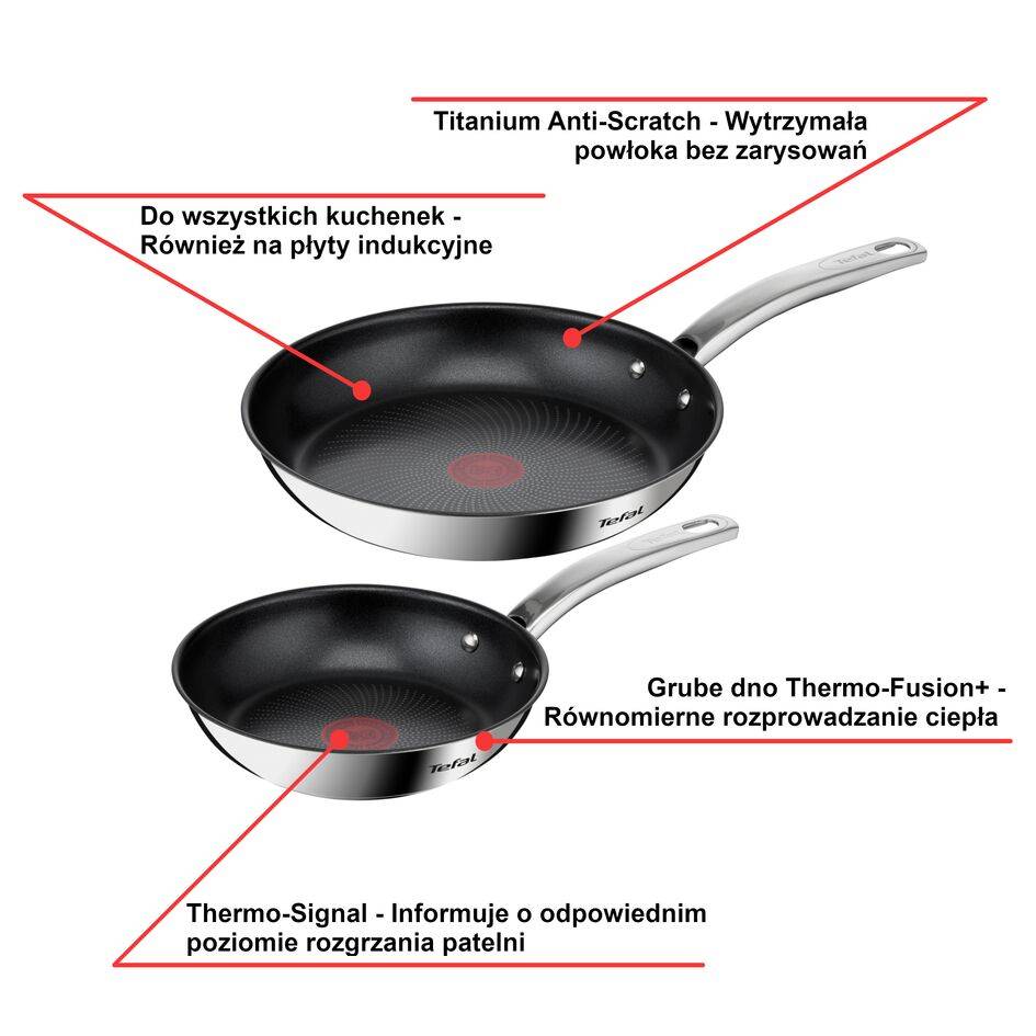 Zestaw patelni TEFAL INTUITION 20/26cm