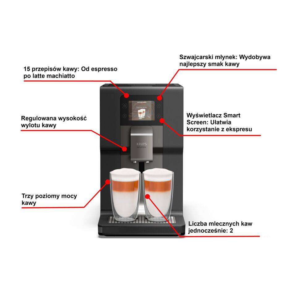Ekspres do kawy automatyczny KRUPS INTUITION PREFERENCE+ EA875U (grafit)